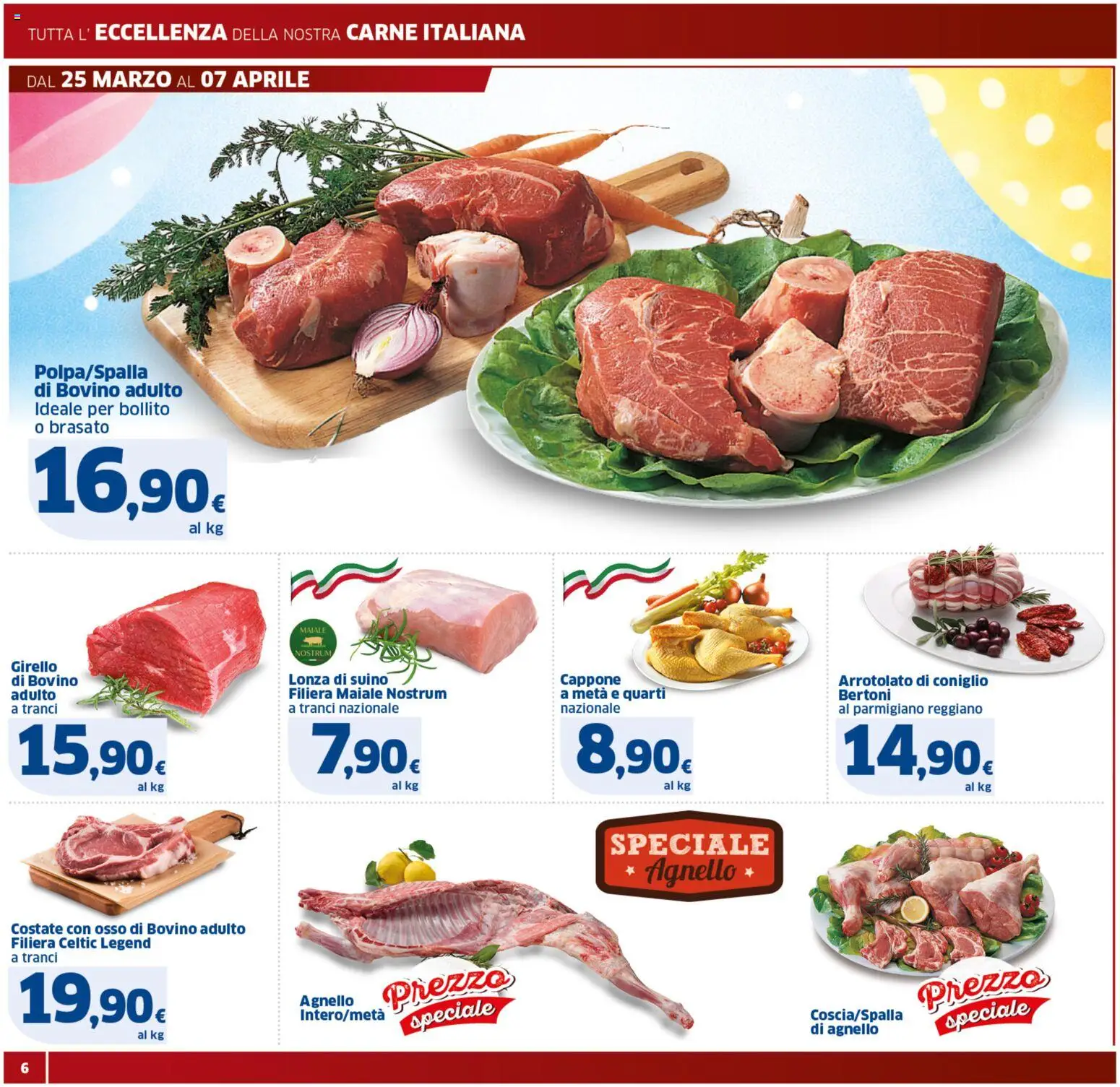 Volantino SIGMA del 25.03.2026 | Pagina: 6 | Prodotti: Bovino, Suino, Parmigiano reggiano, Agnello