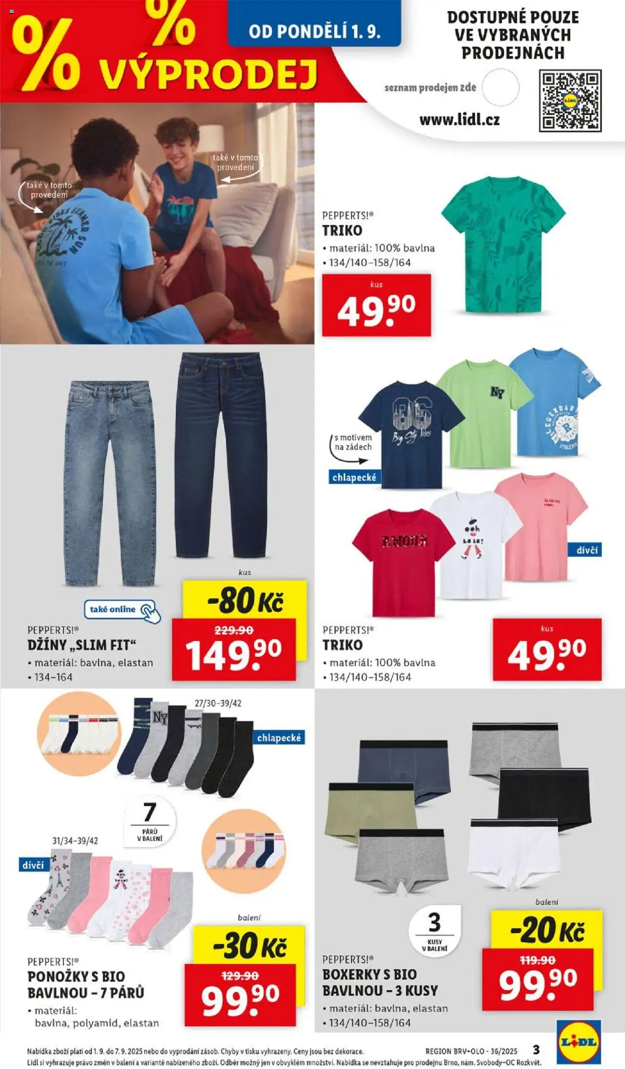 Lidl leták - Spotřební zboží od 01.09.2025 | Strana: 19 | Produkty: Ponožky, Boxerky, Džíny