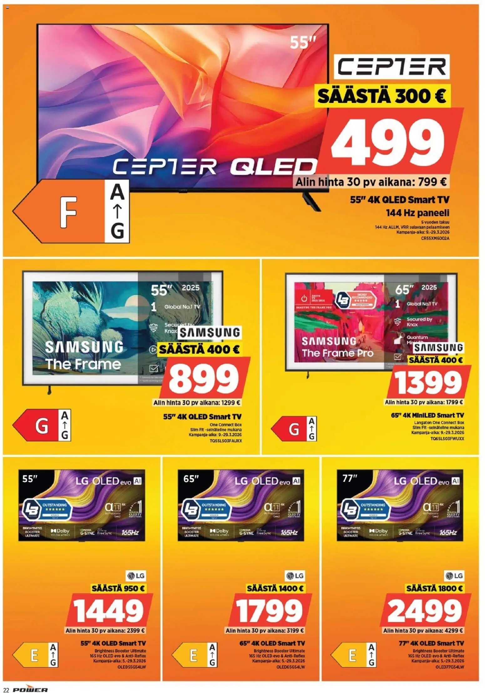 Power tarjoukset – voimassa 09.03.2026 alkaen | Sivu: 22 | Tuotteet: TV