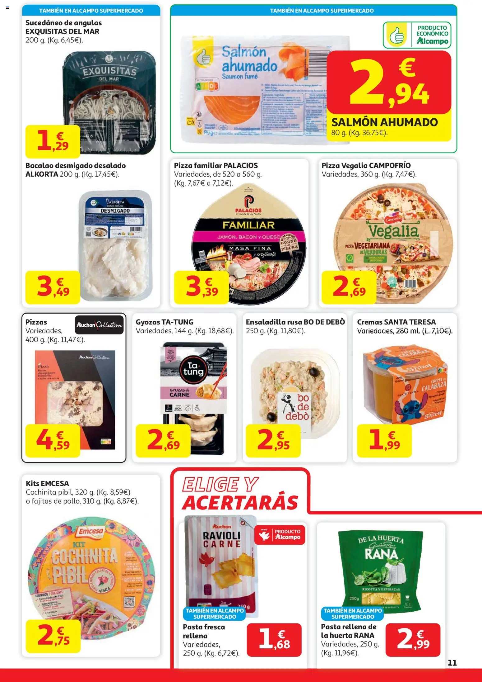 Alcampo - Hg Unico │ válido desde el 29.12.2025 | Página: 11 | Productos: Ensaladilla, Queso, Πορσελάνη, Salmón ahumado