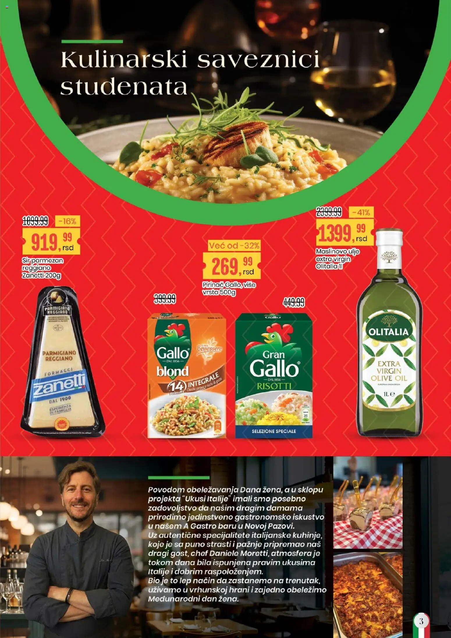 Aroma Market katalog - važi od 27.03.2026 | Strana: 3 | Proizvode: Ulje, Parmezan, Maslinovo ulje, Pirinač