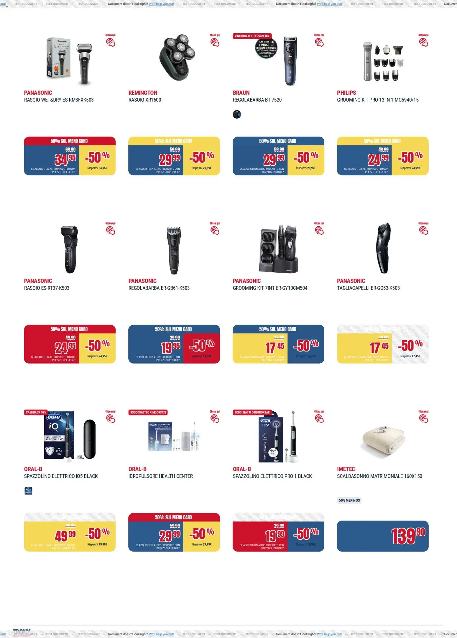 Volantino Trony del 04.12.2025 | Pagina: 28 | Prodotti: Rasoio, Regolabarba, Spazzolino, Spazzolino elettrico