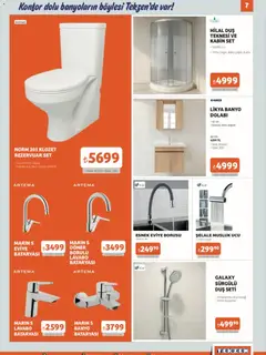 01.11.2025 tarihinden itibaren geçerli olan Tekzen kataloğu önizlemesi | Sayfa: 7 | Ürünler: Döner, Lavabo, Banyo, Duş