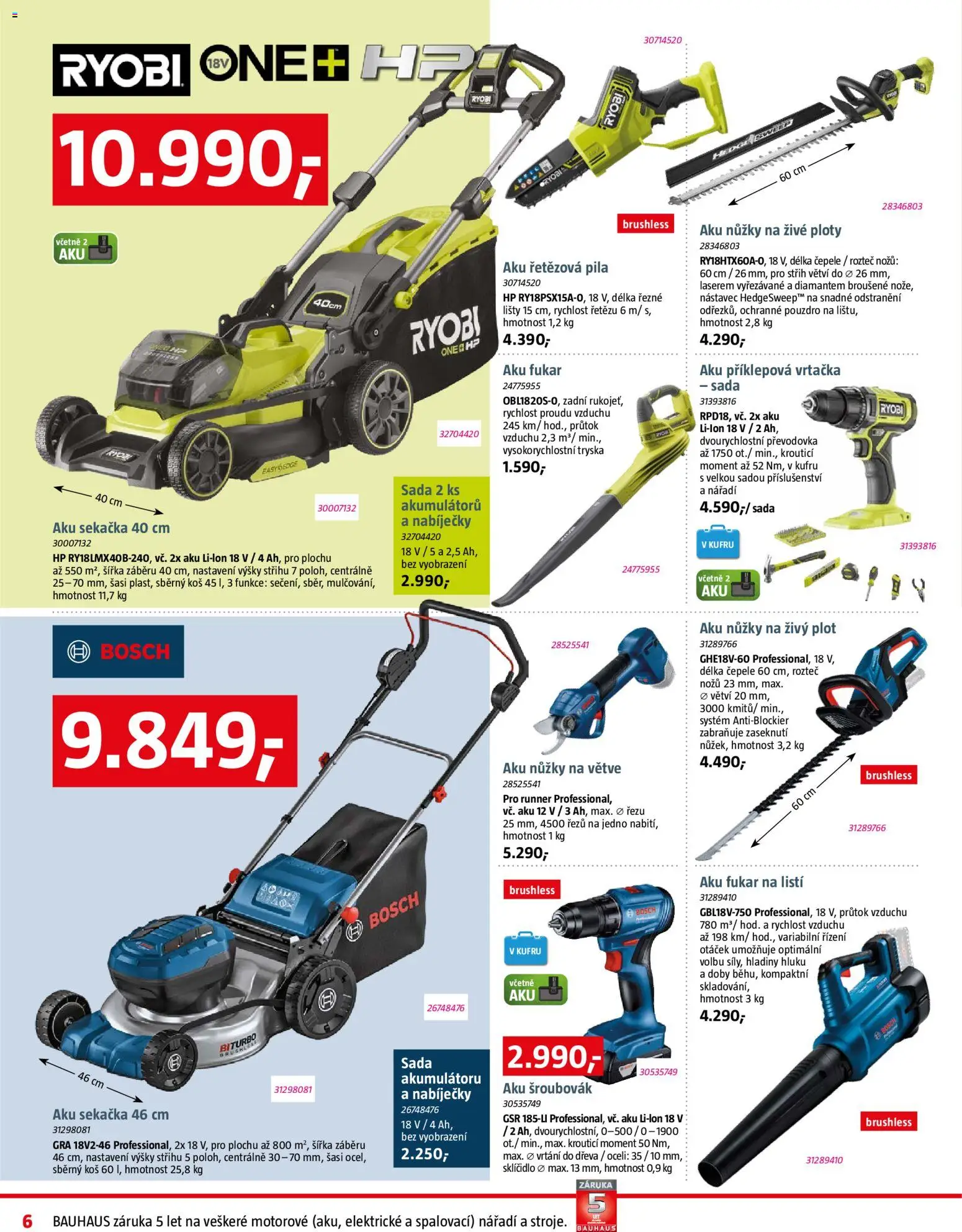 Bauhaus leták od 06.03.2026 | Strana: 6 | Produkty: Nůžky, Koš, Aku nůžky na živý plot, Vrtačka