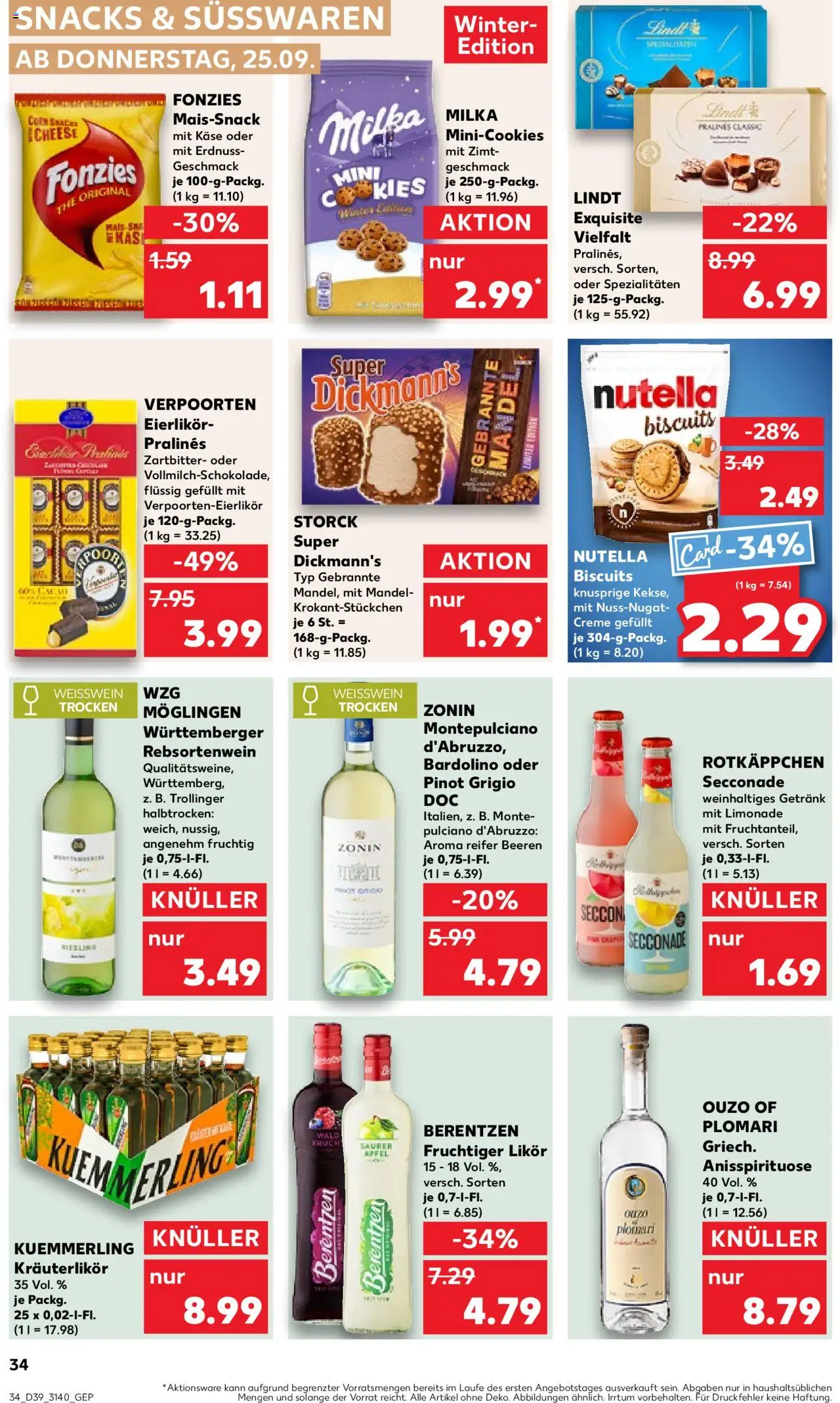 Kaufland prospekt Leipzig	 – gültig ab 28.09.2025 | Seite: 34 | Produkte: Käse, Milka, Nutella, Rotkäppchen