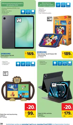 Carrefour folder week 14 - Voorbeeld van een folder van Carrefour, geldig van 01.04.2026 | Pagina: 38 | Producten: Tablet