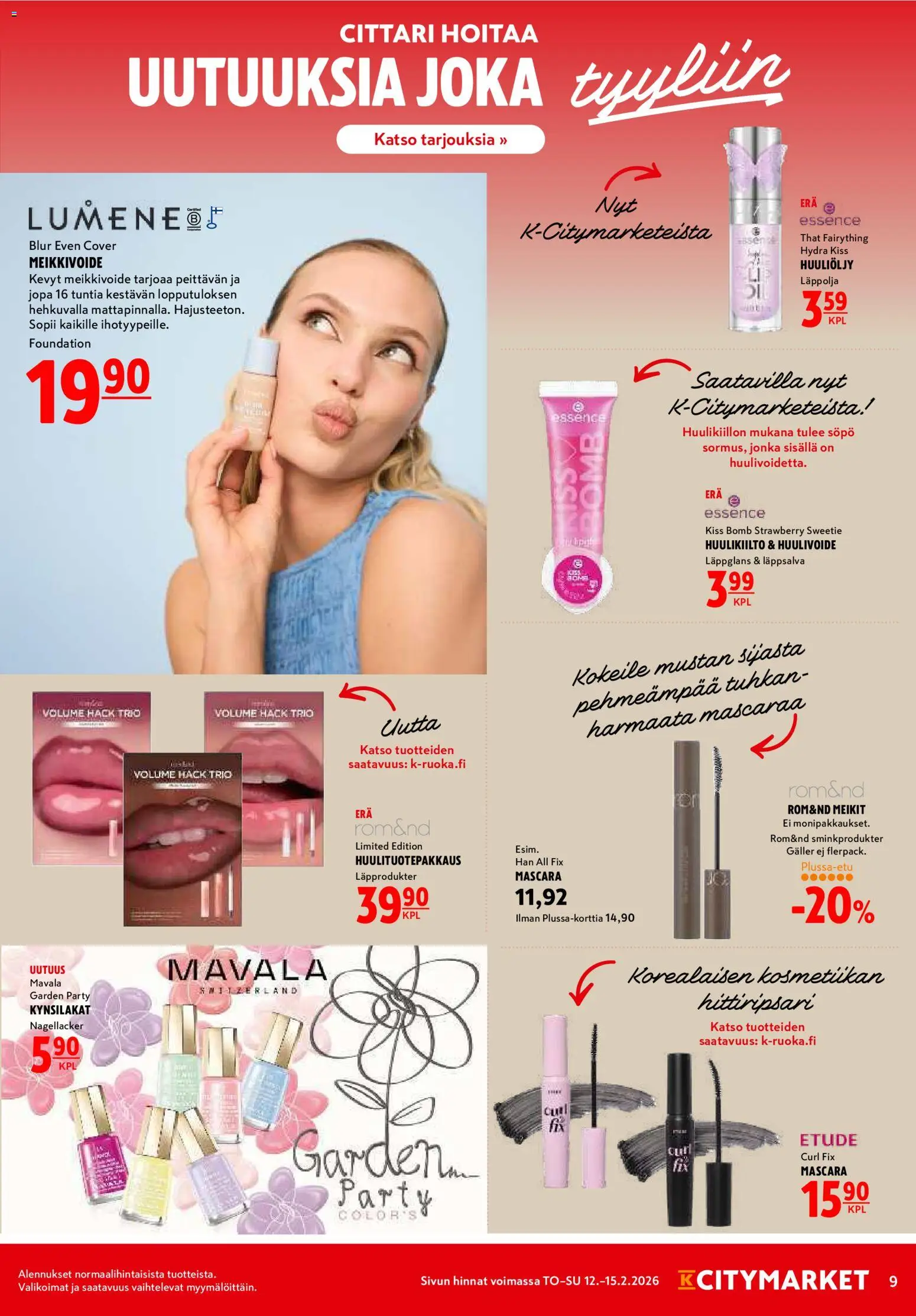 K-Citymarket tarjoukset – voimassa 12.02.2026 alkaen | Sivu: 9 | Tuotteet: Huulikiilto
