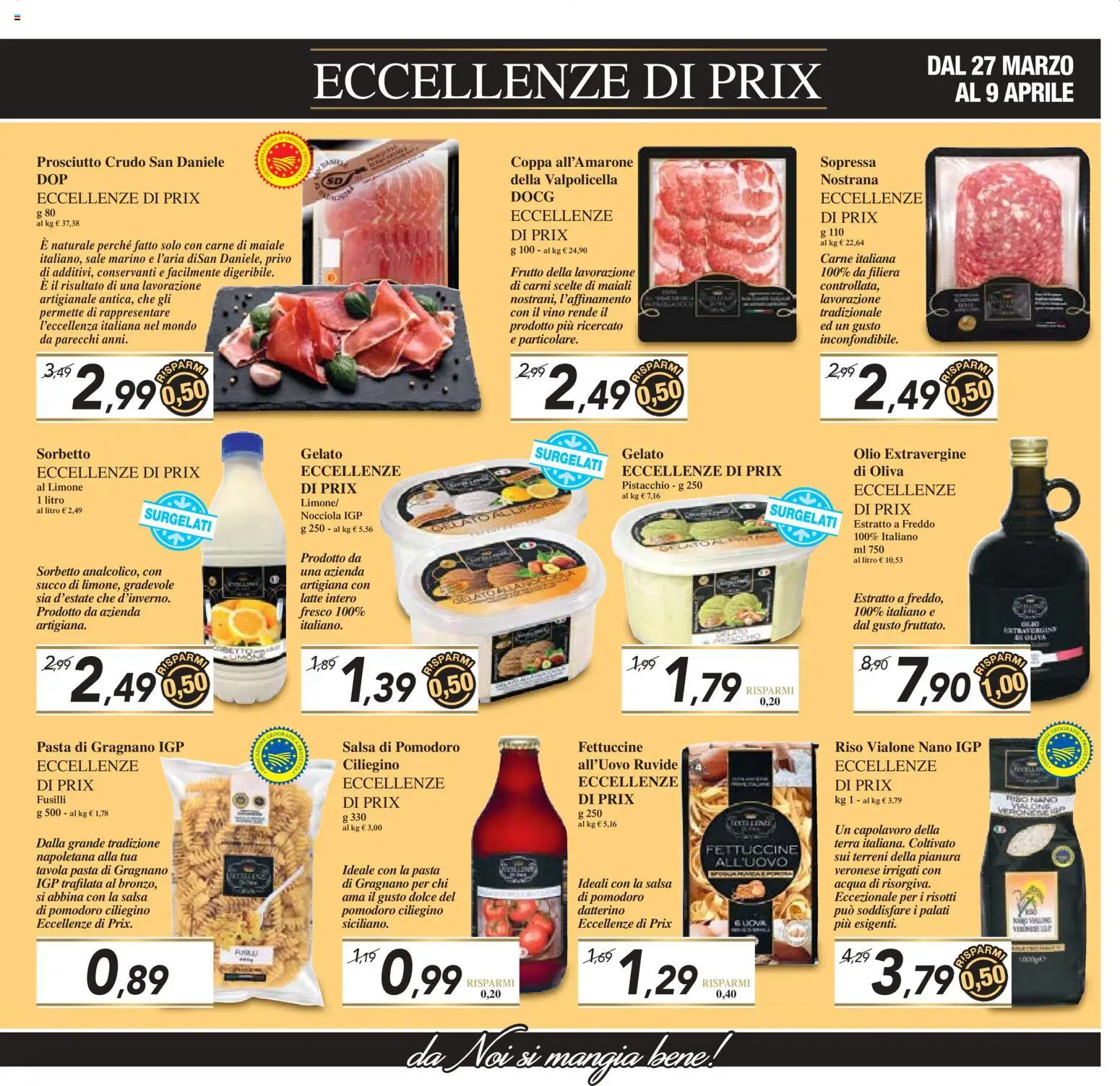 Volantino Prix del 27.03.2026 | Pagina: 15 | Prodotti: Sorbetto, Sale, Prosciutto, Vino