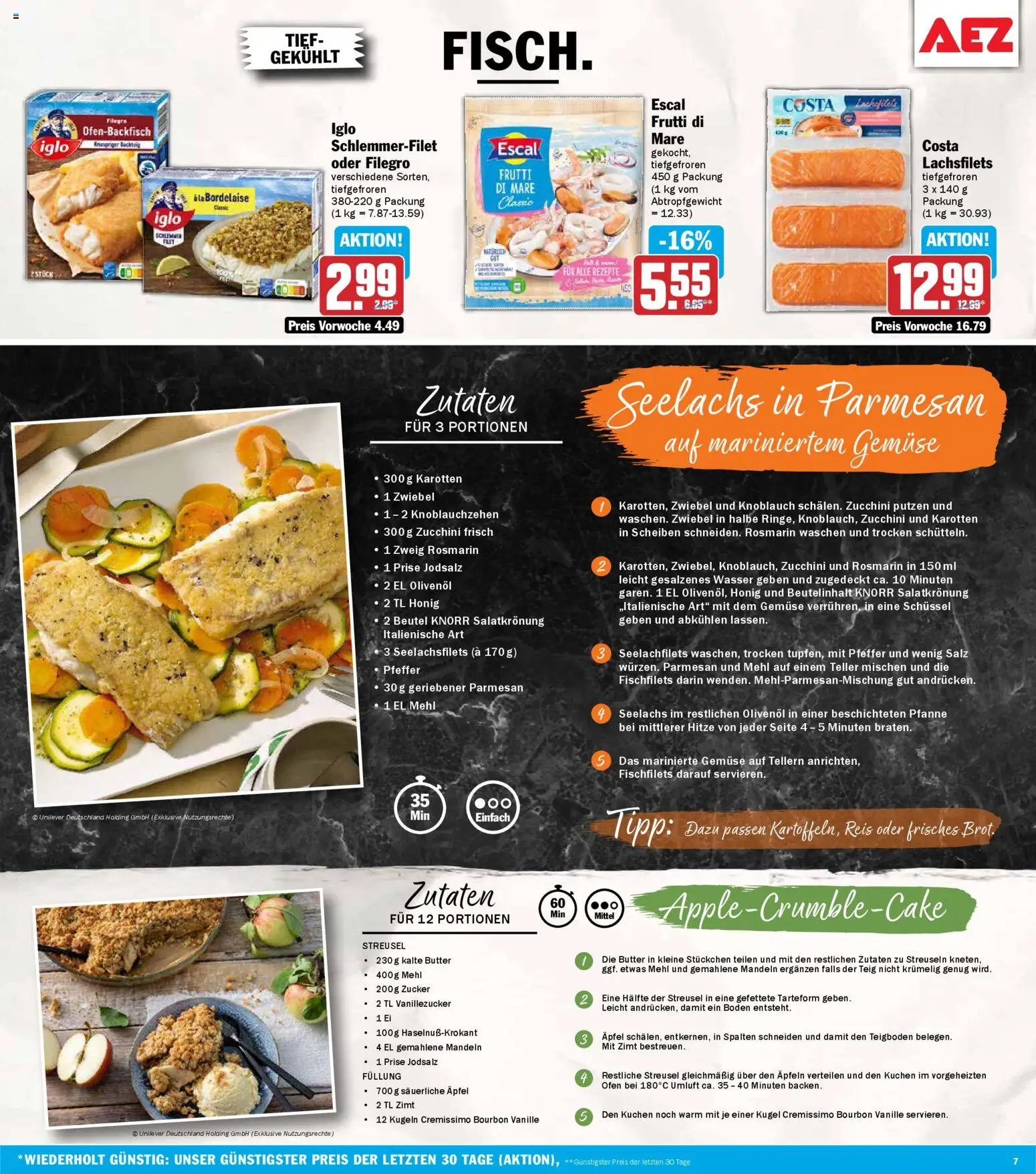 AEZ Prospekt 	 – gültig ab 02.03.2026 | Seite: 7 | Produkte: Ofen, Äpfel, Pfeffer, Iglo schlemmerfilet