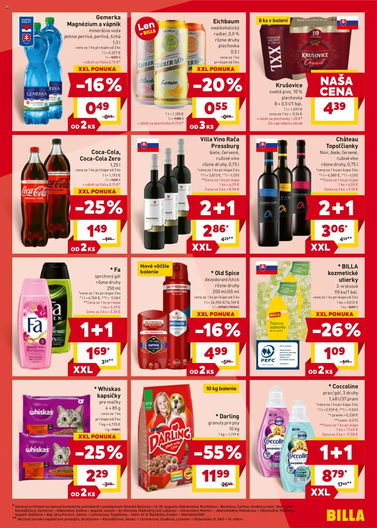 Billa leták │ platný od 13.08.2025 | Strana: 9 | Produkty: Old Spice, Radler, Krušovice, Sprchový gél