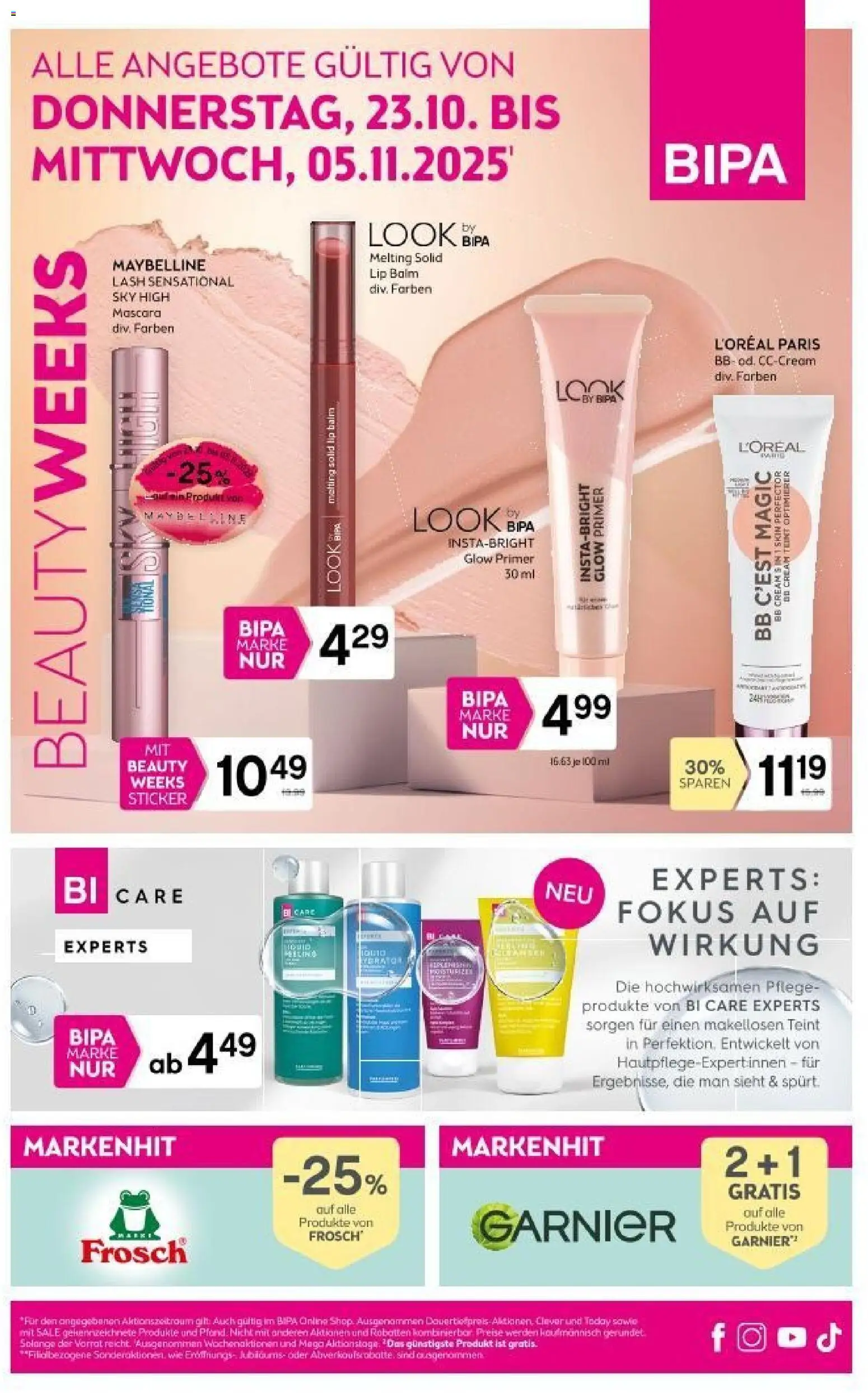 Bipa Flugblatt gültig ab 23.10.2025 | Seite: 1 | Produkte: BB Cream