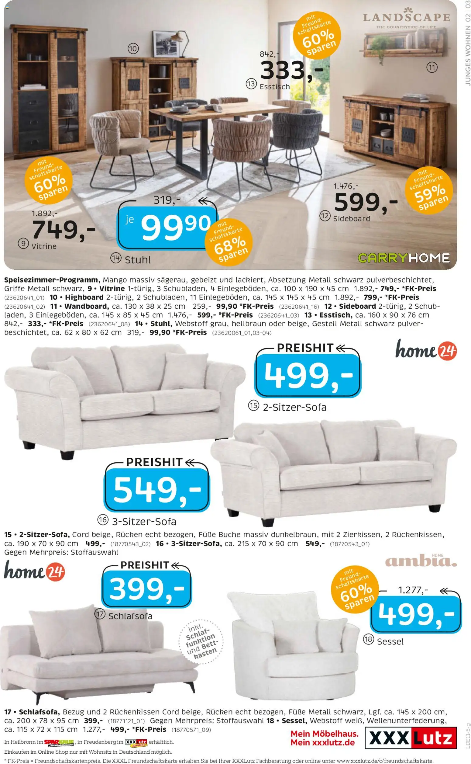 XXXL Lutz Wohntrends zum Bestpreis – gültig ab 26.10.2025 | Seite: 3 | Produkte: Bett, Vitrine, Sessel, Mango