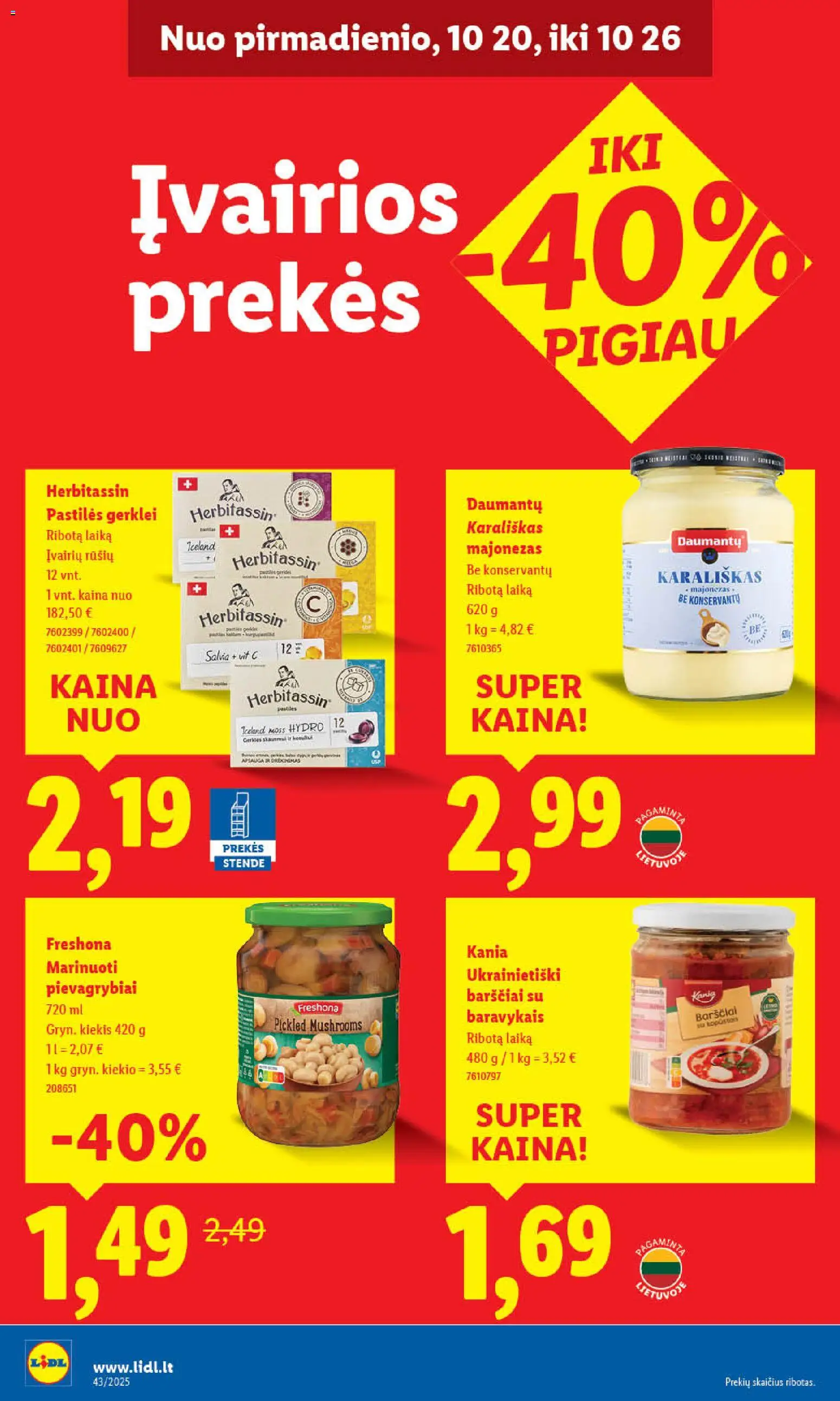 LIDL akcijos nuo 23.10.2025 | Puslapis: 48 | Prekių: Pievagrybiai, Majonezas