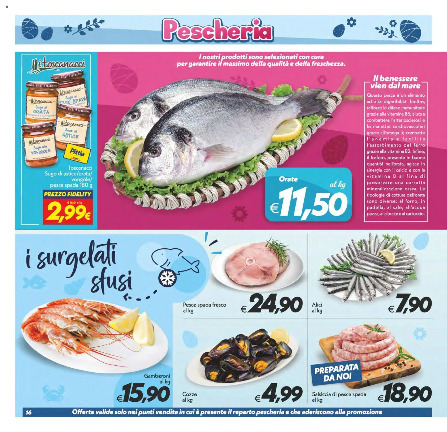 Volantino SuperConveniente del 27.03.2026 | Pagina: 16 | Prodotti: Pesce, Orata, Astice, Sugo