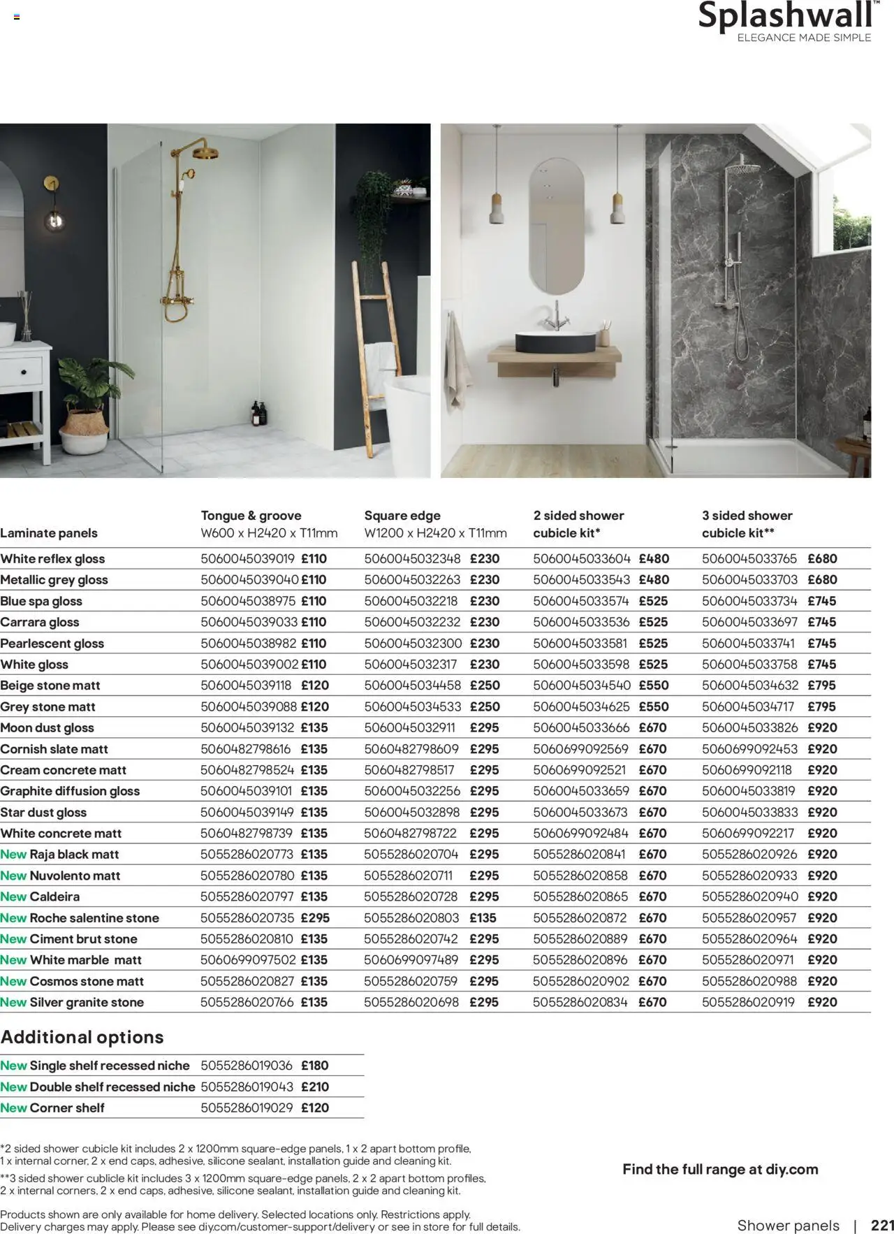  | Page: 221 | Products: Shelf, Shower, Cosmos, Cream