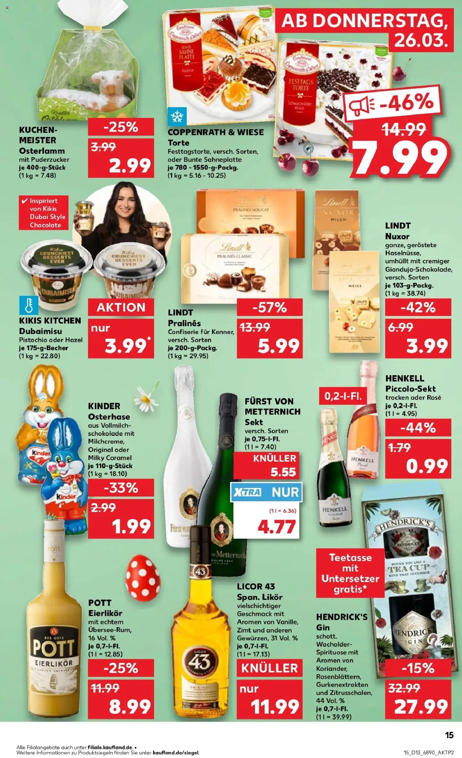 Kaufland Prospekt Hamm	 – gültig ab 26.03.2026 | Seite: 15 | Produkte: Furst von metternich, Milch, Schokolade, Lindt