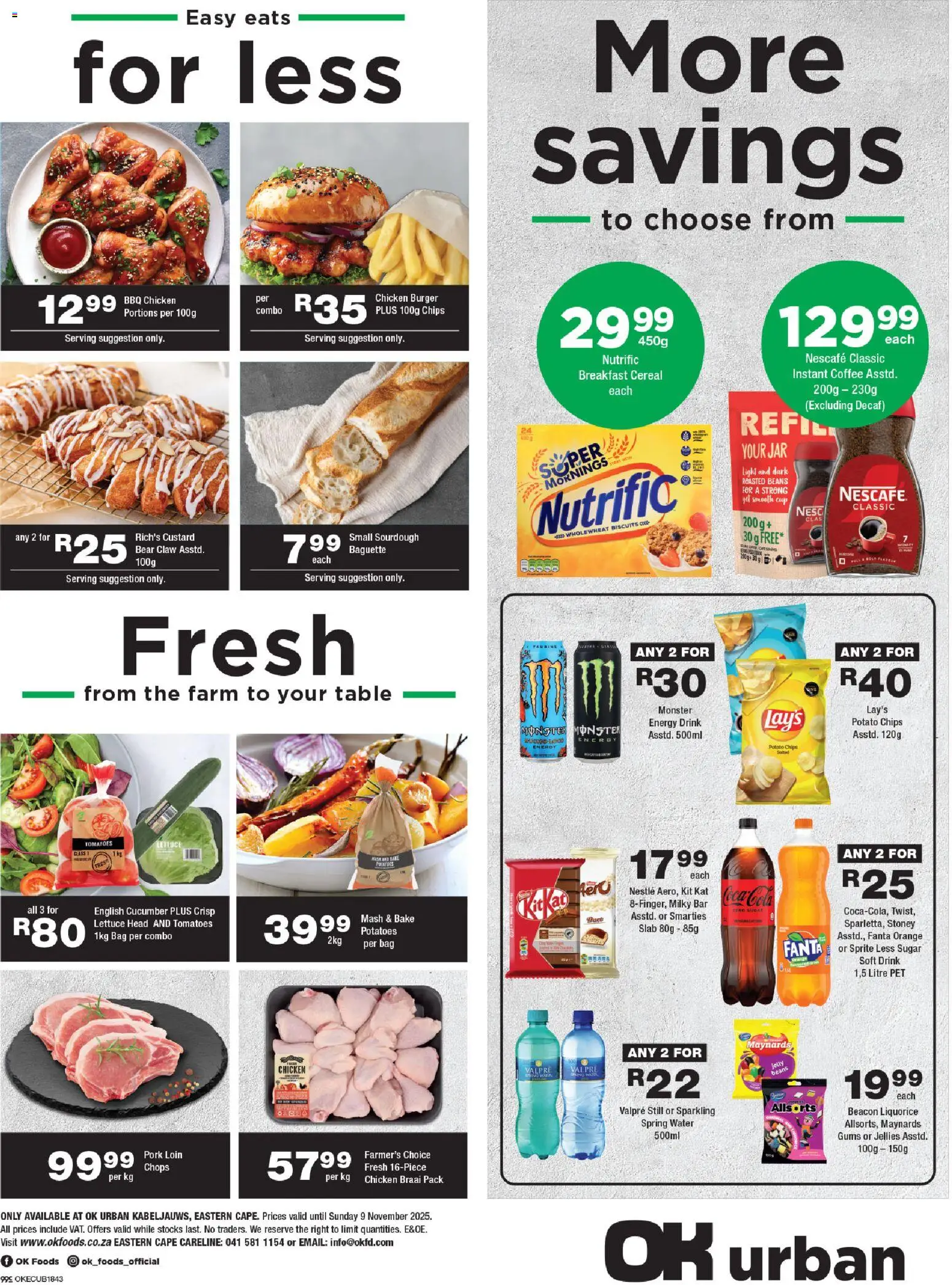 New OK Foods catalogue – valid from 27.10.2025 | Page: 2 | Products: Table, Biscuits, Pork, Lettuce