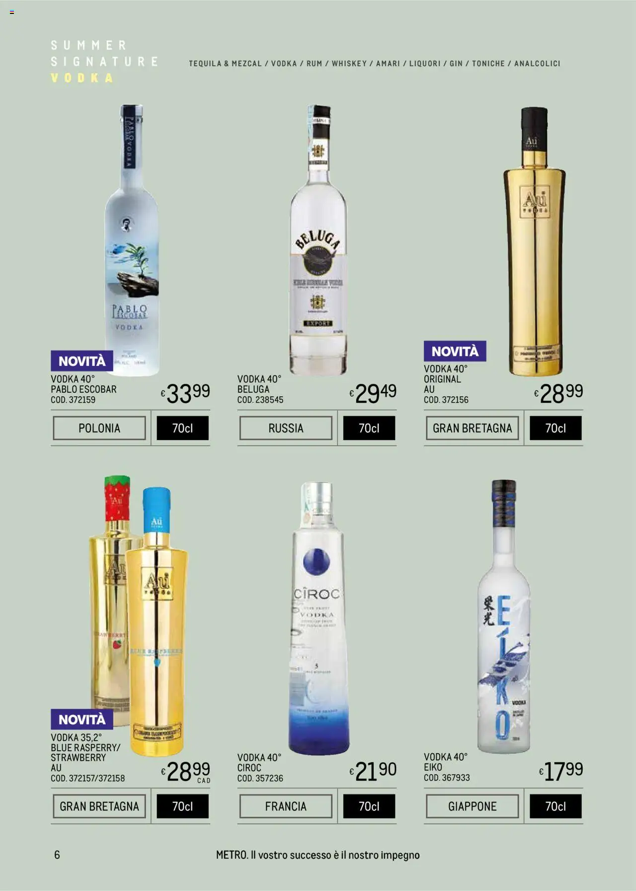 Volantino Metro del 09.05.2025 | Pagina: 6 | Prodotti: Gin, Vodka, Rum, Tequila