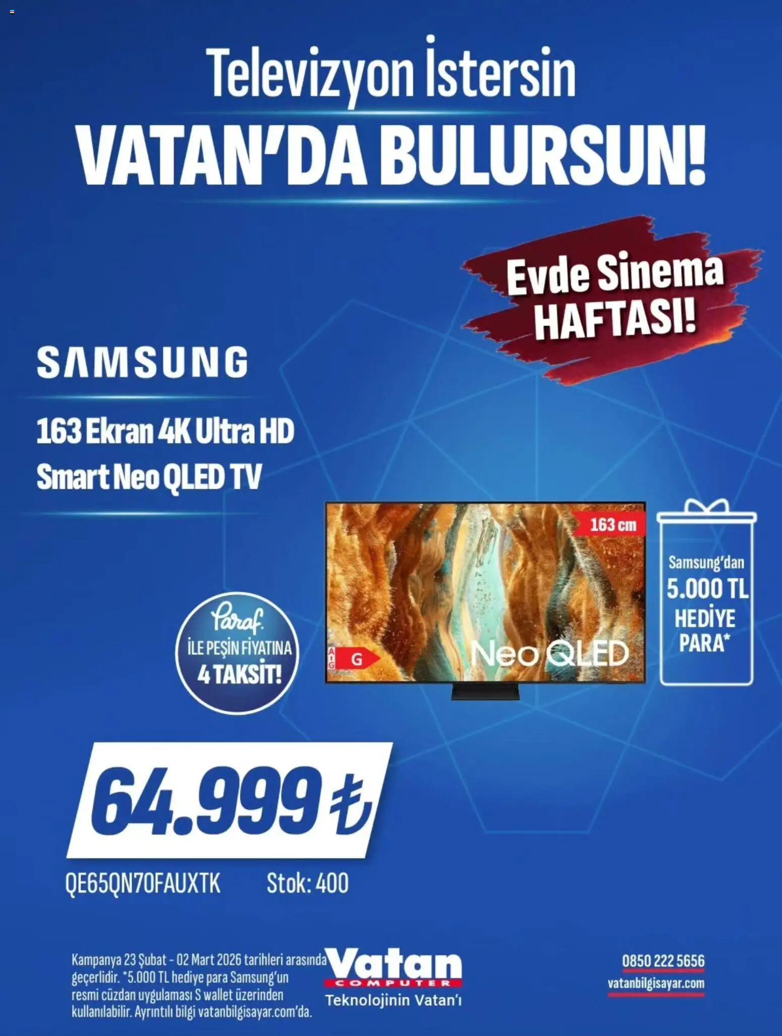 Vatan Bilgisayar İndirim - 23.02.2026 tarihinden itibaren geçerlidir | Sayfa: 9 | Ürünler: Cüzdan, TV, Televizyon