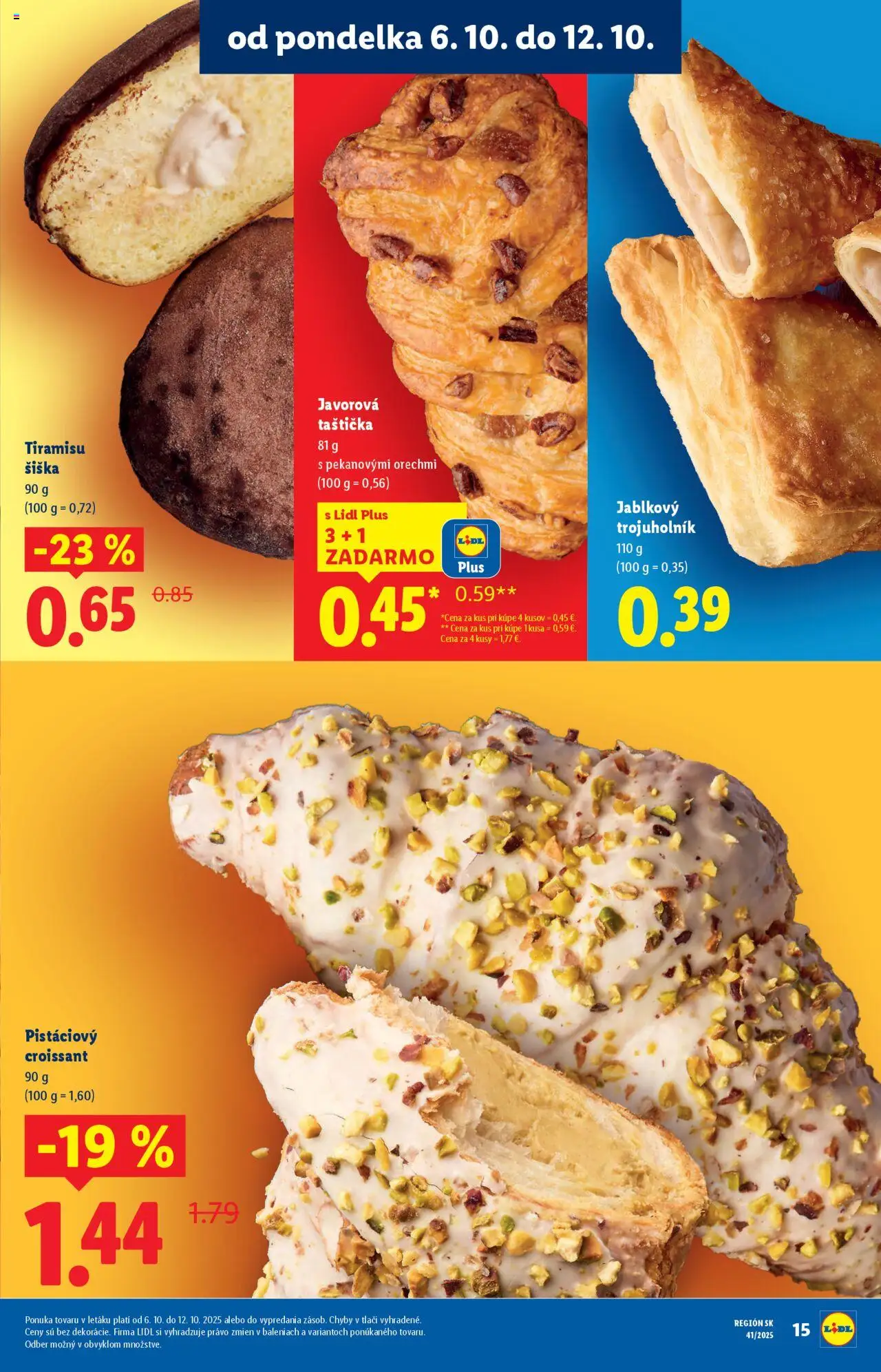 Nové Lidl akcie – leták je platný od 06.10.2025 | Strana: 19 | Produkty: Croissant, Apple