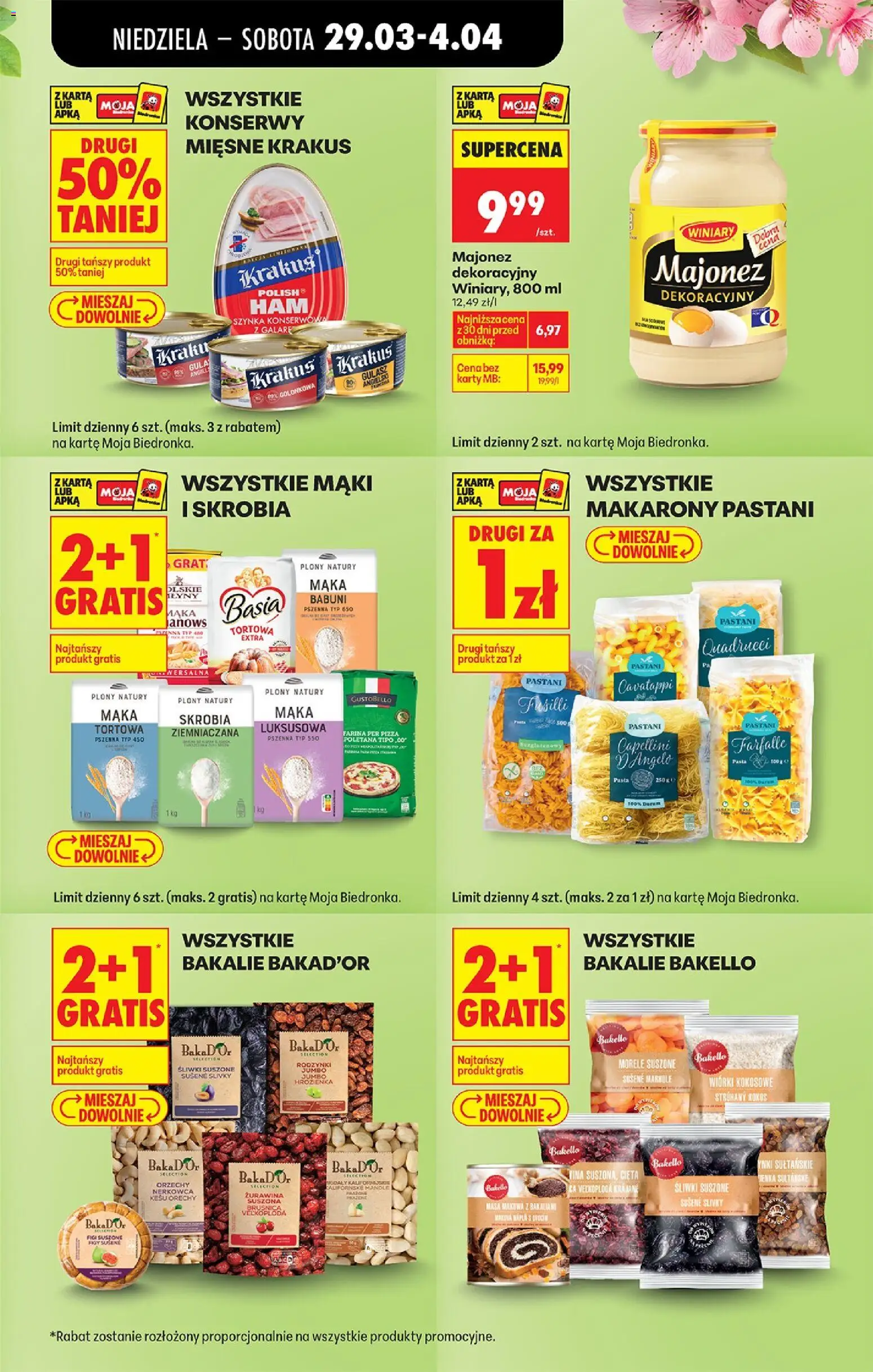 Biedronka gazetka od niedzieli od 29.03.2026 | Strona: 13 | Produkty: Karta, Śliwki, Orzechy, Majonez