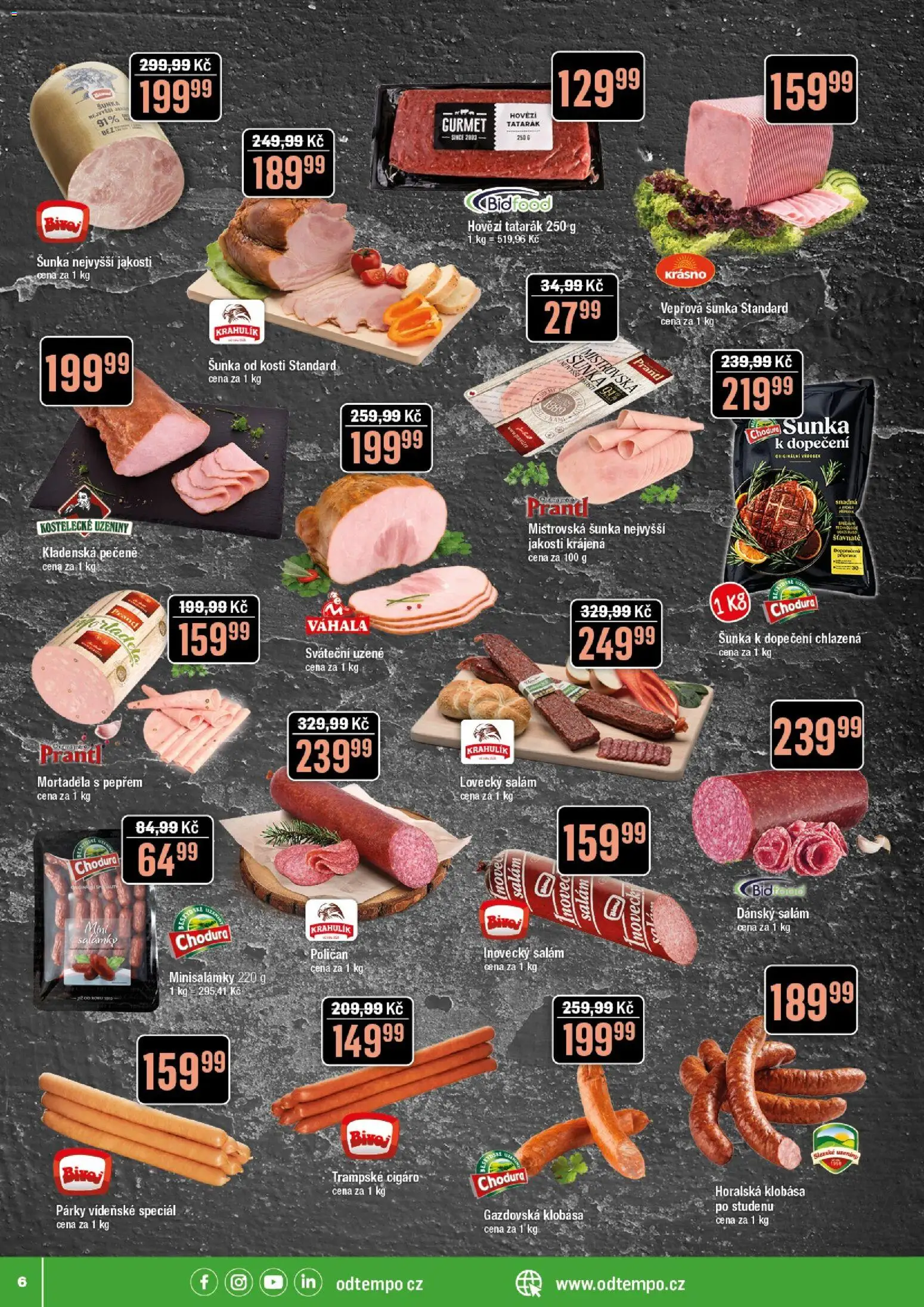 Tempo leták od 17.12.2025 | Strana: 6 | Produkty: Klobása, Uzeniny, Lovecký salám, Tatarák