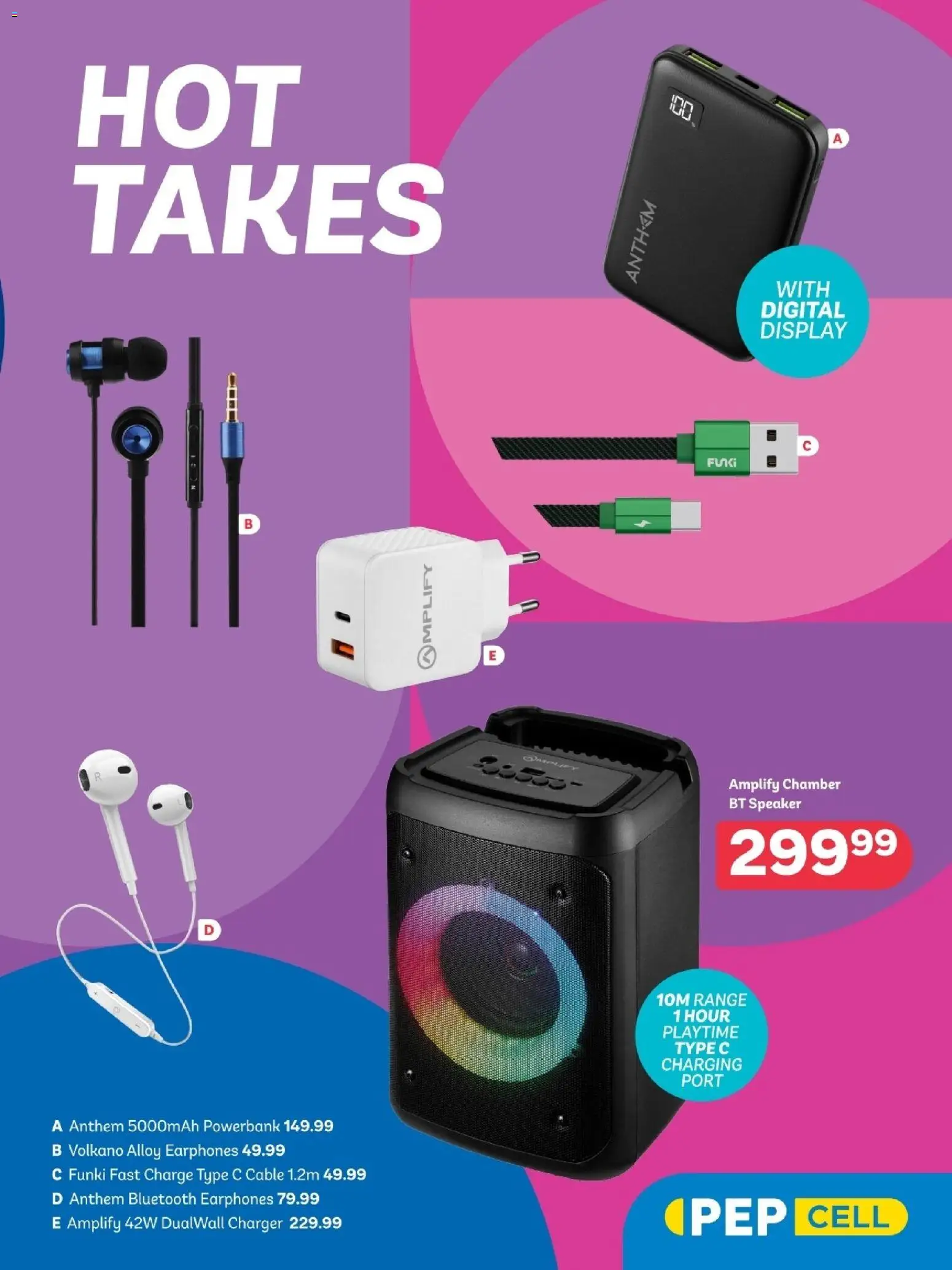 New PEP Stores catalogue – valid from 24.10.2025 | Page: 9 | Products: Powerbank, Cable, Speaker, Charger