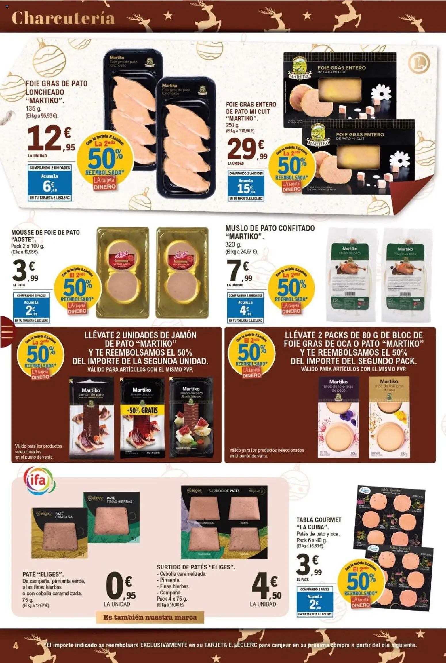 E.Leclerc folleto │ válido desde el 15.12.2025 | Página: 4 | Productos: Mousse, Jamón, Té, Loncheado