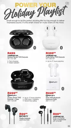 OK Furniture specials catalogue – valid from 01.12.2025 | Page: 5 | Products: Earphones, Case, USB, Water