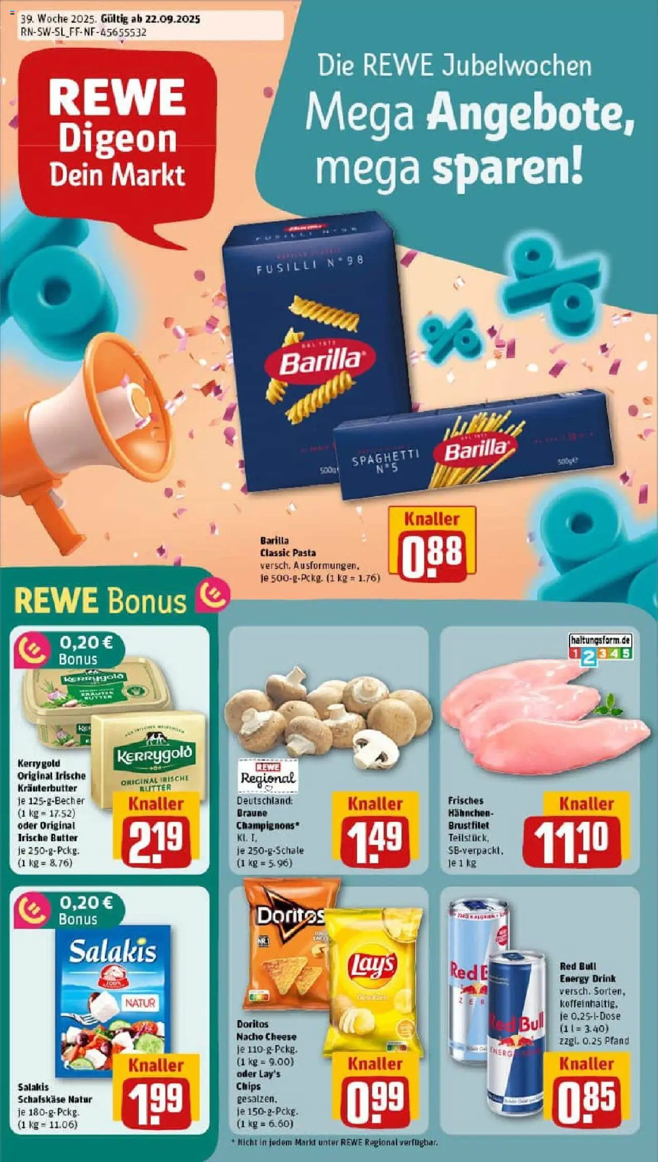 Rewe prospekt Illingen	 – gültig ab 21.09.2025 | Seite: 1 | Produkte: Feta, Energy, Salakis, Pasta