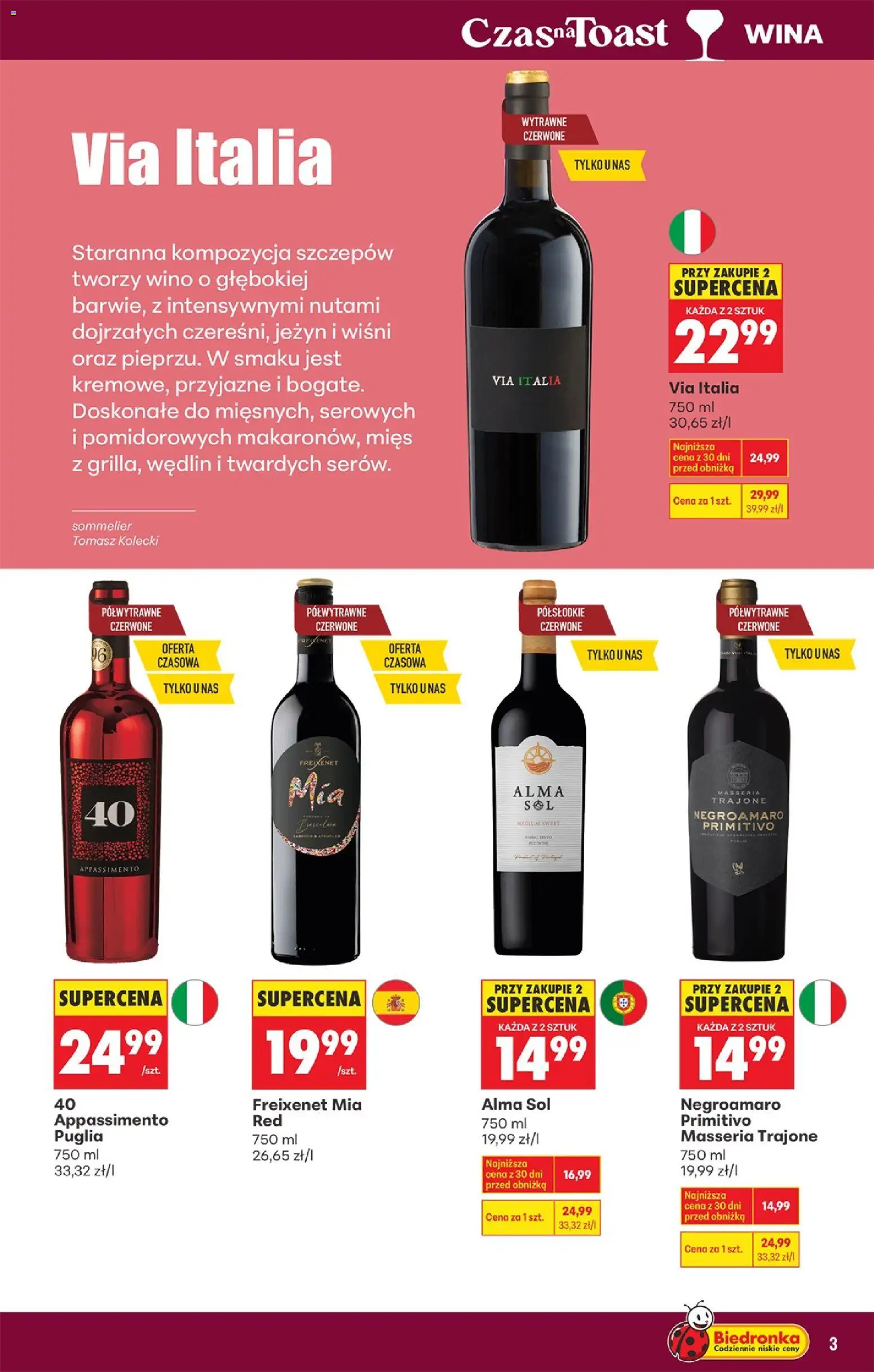Biedronka Polsko leták - Czas na toast od 09.03.2026 | Strana: 3 | Produkty: Primitivo