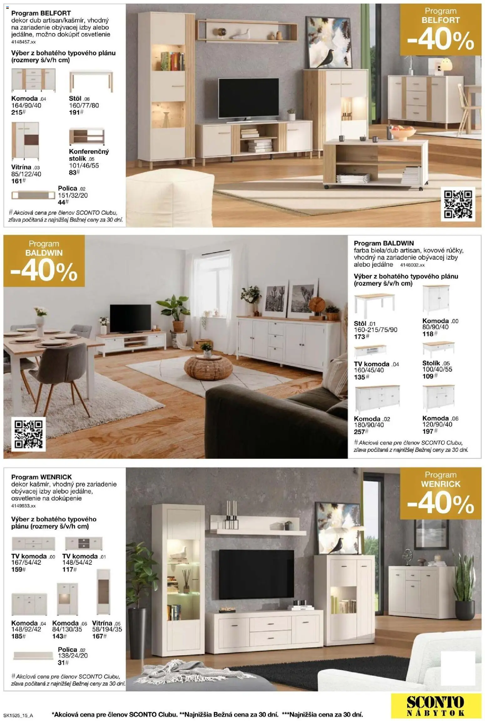 Nové Sconto nábytok akcie – leták je platný od 26.11.2025 | Strana: 15 | Produkty: Nábytok, Tv, Osvetlenie, Stôl