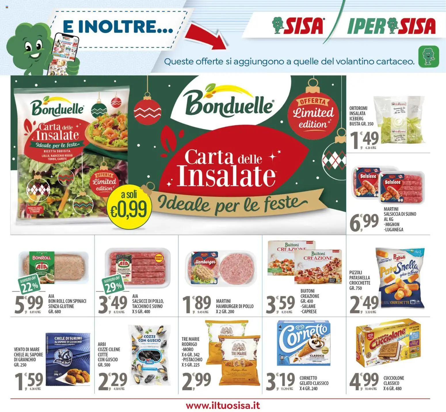 Volantino SISA del 16.12.2025 | Pagina: 19 | Prodotti: Cozze, Suino, Carote, Spinaci