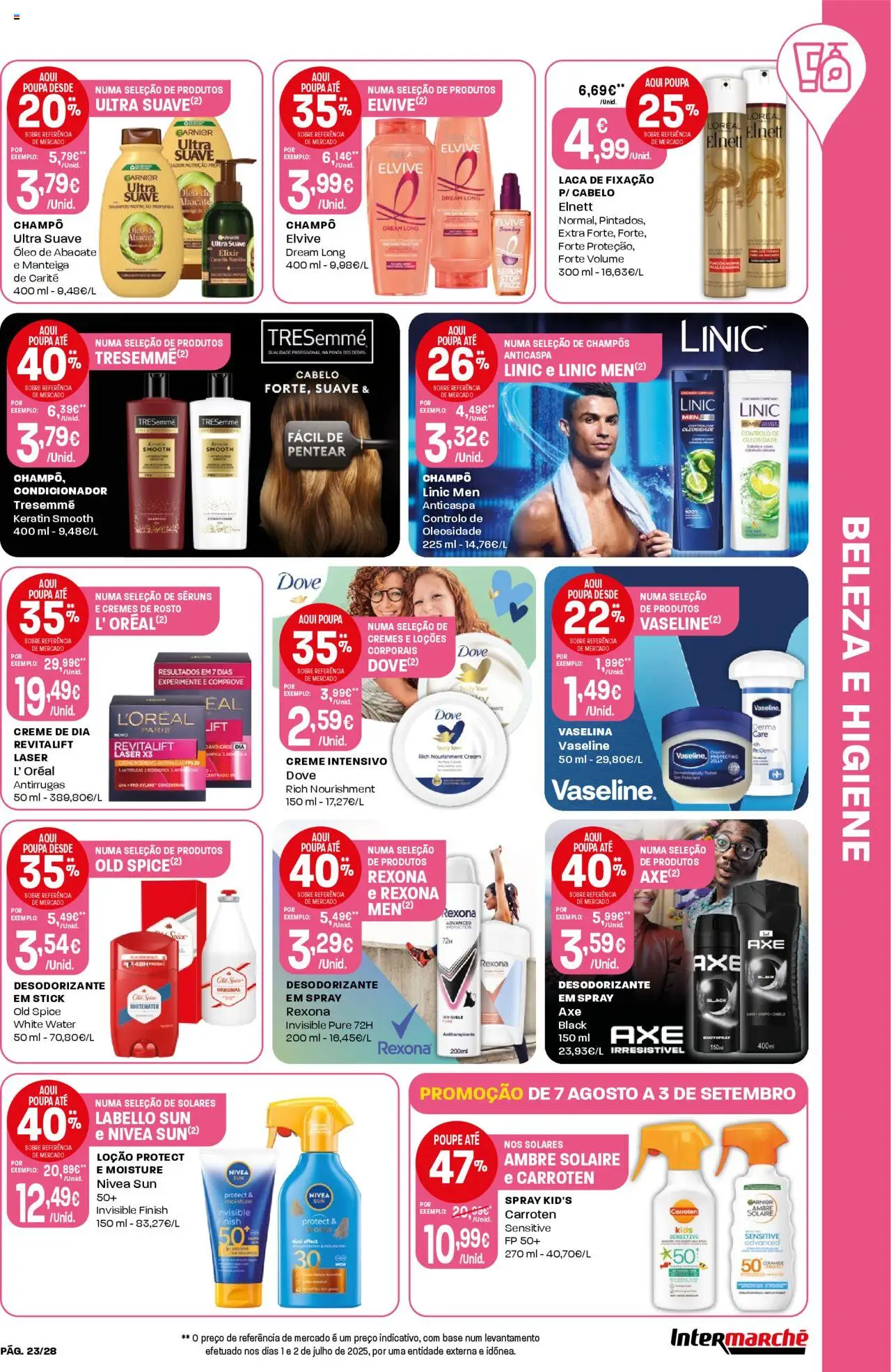 Intermarché folheto │ válido de 07.08.2025 | Página: 23 | Produtos: Condicionador, Sérum, Óleo, Creme