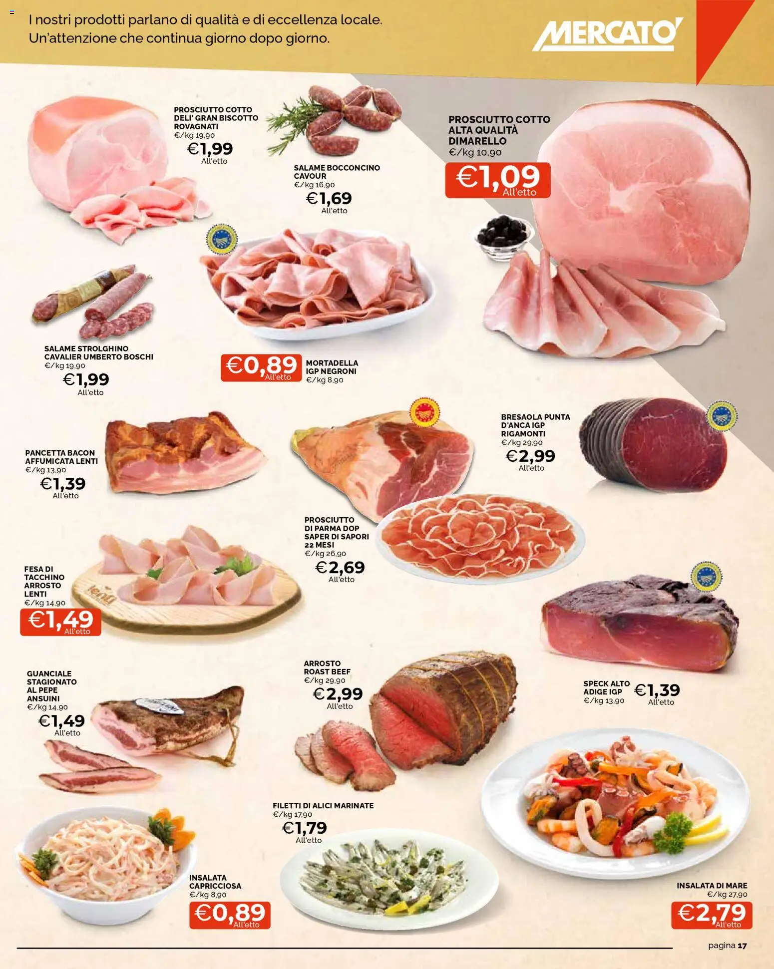 Volantino Mercatò del 05.02.2026 | Pagina: 17 | Prodotti: Arrosto, Prosciutto di Parma, Prosciutto Cotto, Salame