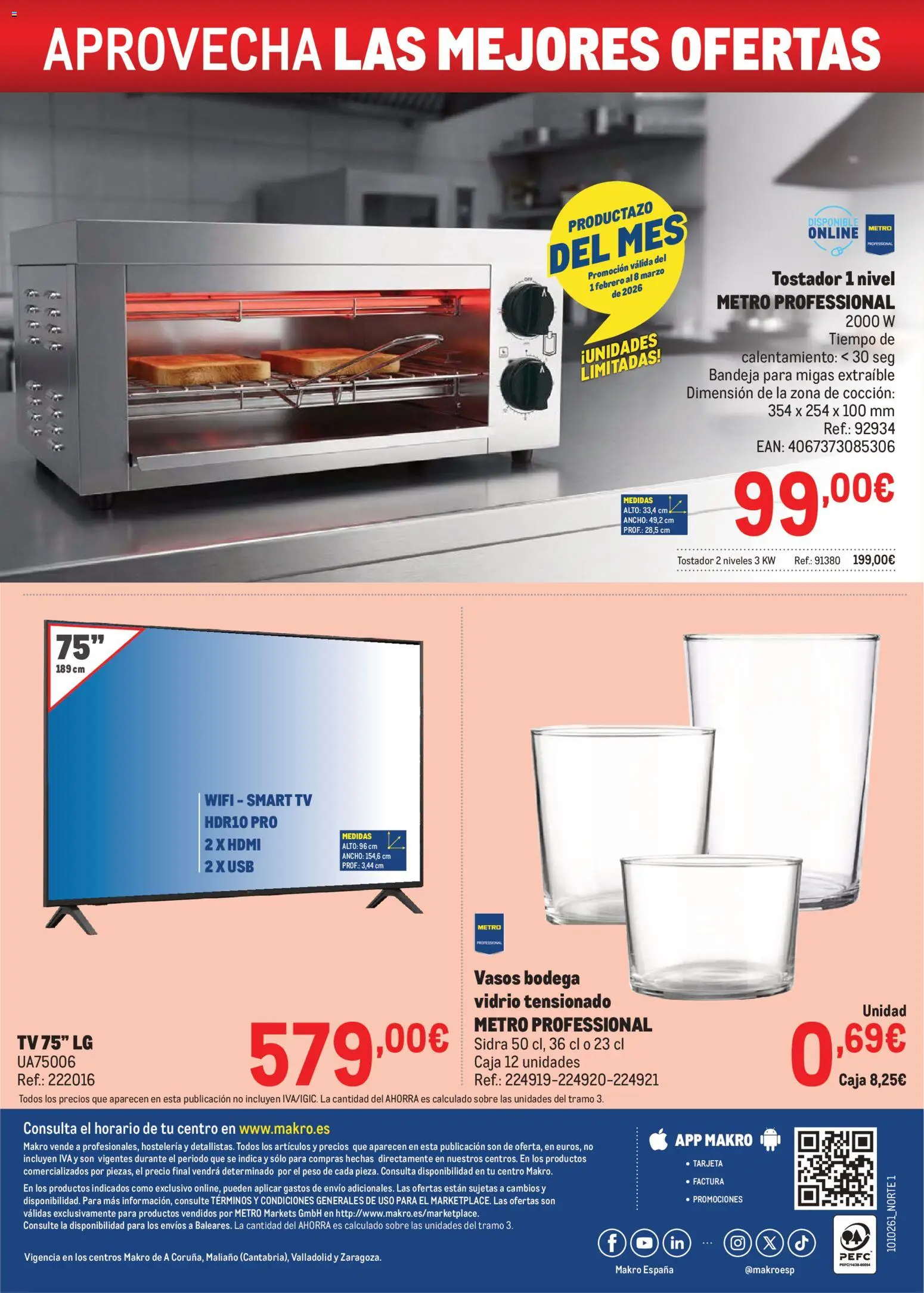 Makro - Precios Norte │ válido desde el 02.02.2026 | Página: 32 | Productos: Vasos, USB, Peso, Bandeja