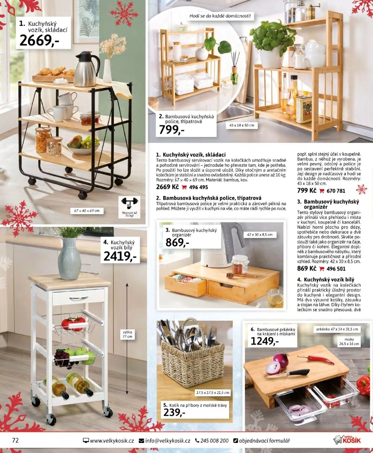 Velký Košík katalog listopad 2025 od 01.11.2025 | Strana: 72 | Produkty: Košík, Police, Prkénko, Kuchyně