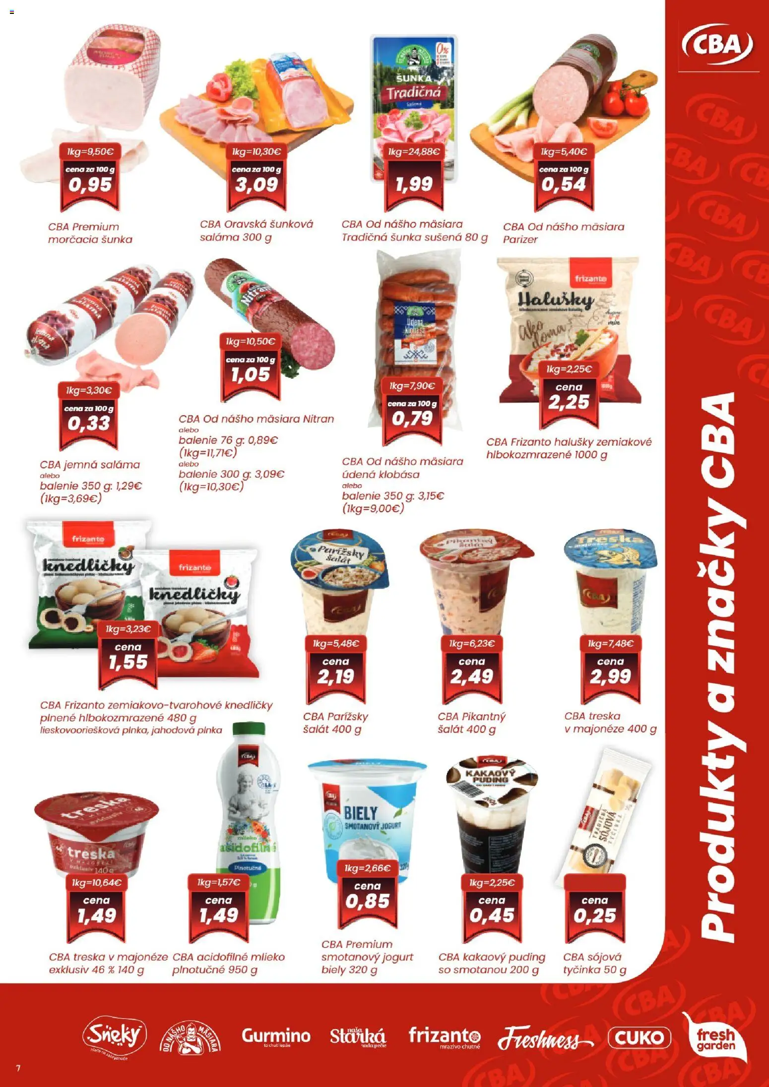 Nové Sintra akcie – leták je platný od 08.01.2026 | Strana: 7 | Produkty: Mlieko, Šunka, Puding, Šalát