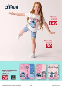 Náhled letáku Kik leták od 27.04.2026 | Strana: 15 | Produkty: Tričko, Ponožky, Stitch