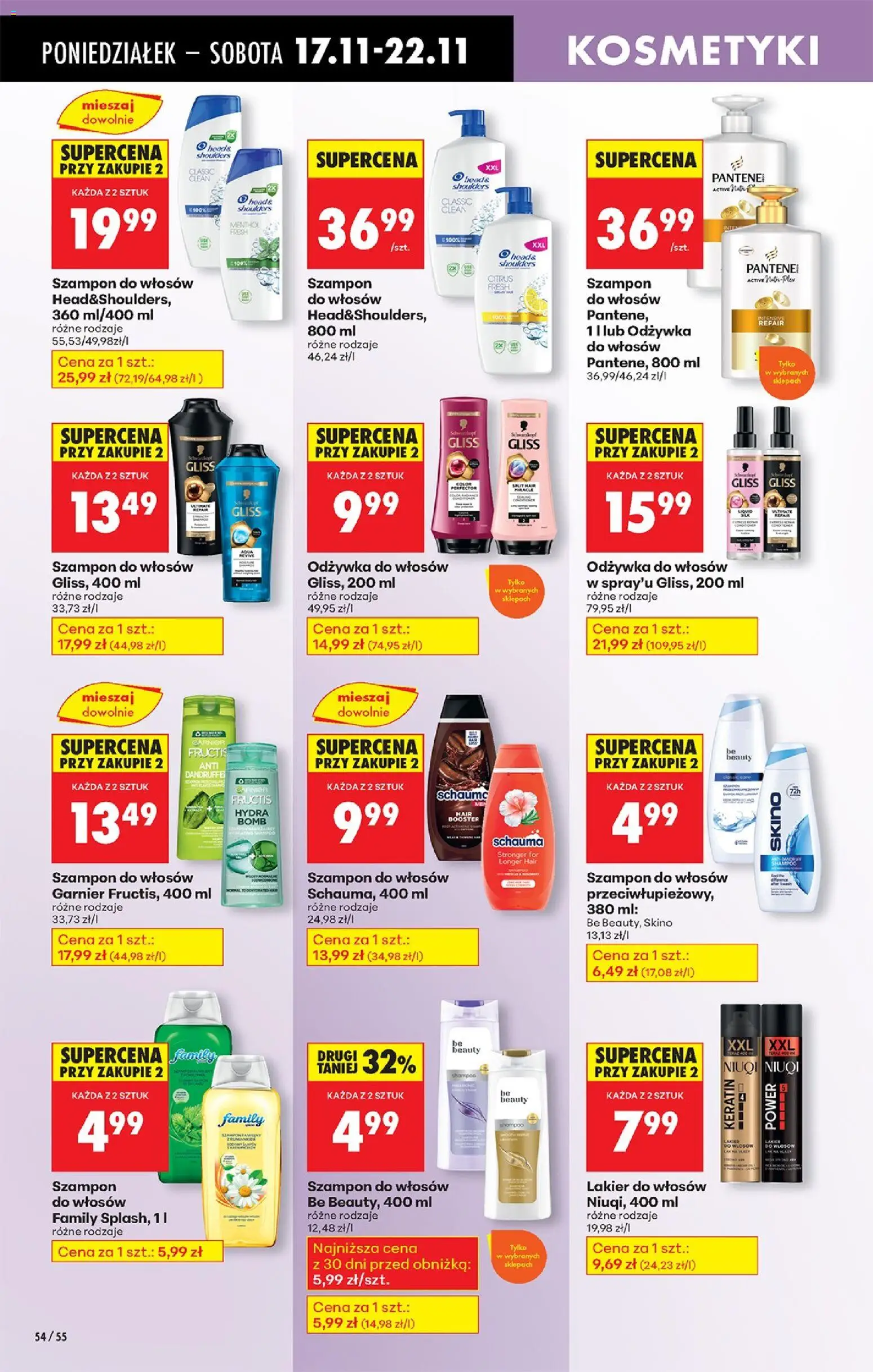 Biedronka gazetka od 17.11.2025 | Strona: 72 | Produkty: Odżywka, Lakier do włosów, Odżywka do włosów, Be beauty