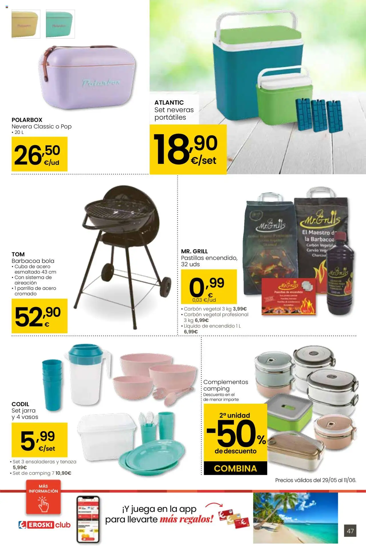 Eroski folleto │ válido desde el 29.05.2025 | Página: 47 | Productos: Vasos, Juega, Parrilla, Nevera