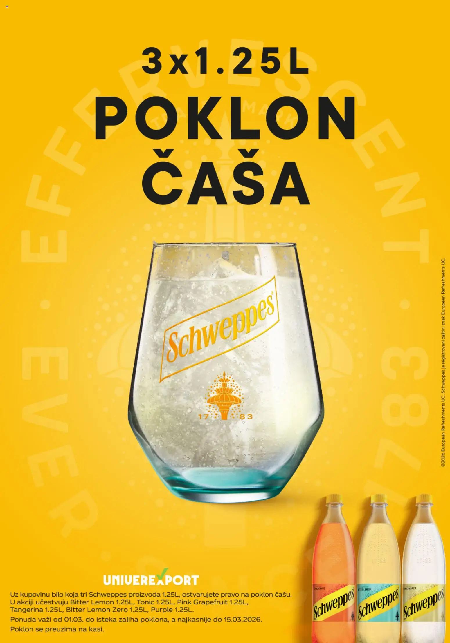 Univerexport katalog - važi od 01.03.2026 | Strana: 1 | Proizvode: Schweppes