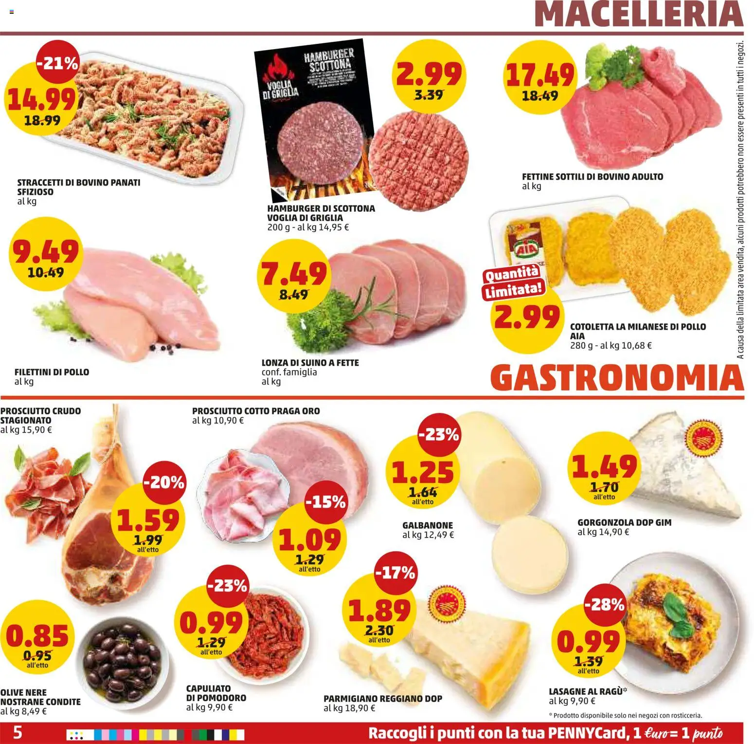 Volantino PENNY del 02.01.2026 | Pagina: 5 | Prodotti: Bovino, Suino, Parmigiano, Hamburger