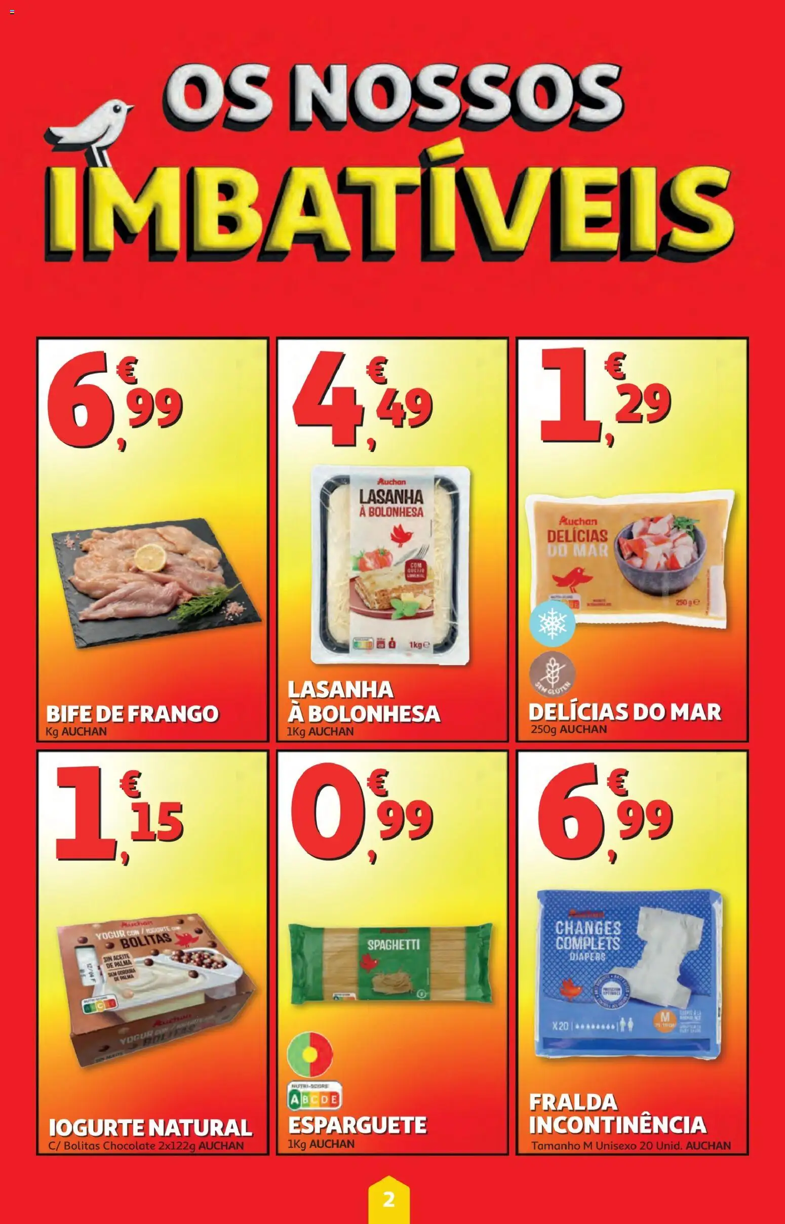 Minipreço folheto │ válido de 19.03.2026 | Página: 2 | Produtos: Esparguete, Lasanha, Iogurte, Chocolate