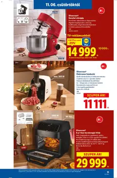 Silvercrest® 9 az 1-ben forrólevegős fritőz, Sütés, forgó grillezés, gratinírozás, pirítás, melegítés, főzés és aszalás egyetlen készülékkel Hozzáadott olaj vagy zsír nélküli sütés 10 előre beállított gyorsan kiválasztható program Állítható hőmérséklet: kb. 40 °C - 200 °C-ig Méret: kb.39x35x33 cm /db 474733 - amely érvényes a következő dátumtól: 06.11.2025 | Oldal: 15