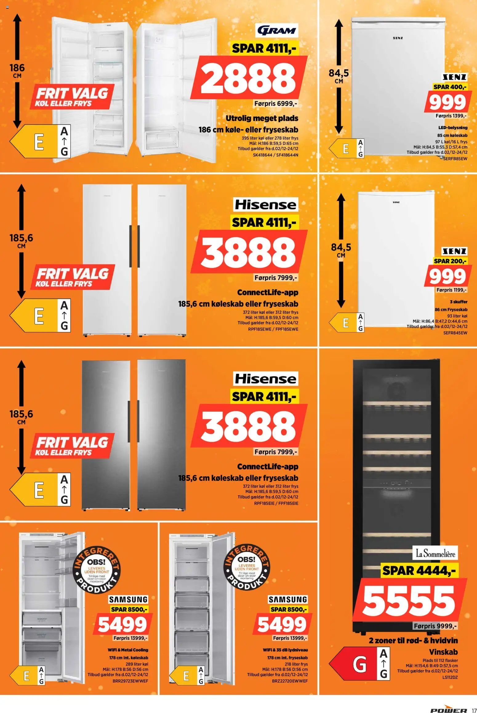 Power tilbudsavis – gyldig fra 02.12.2025 | Side: 17 | Produkter: Køleskab