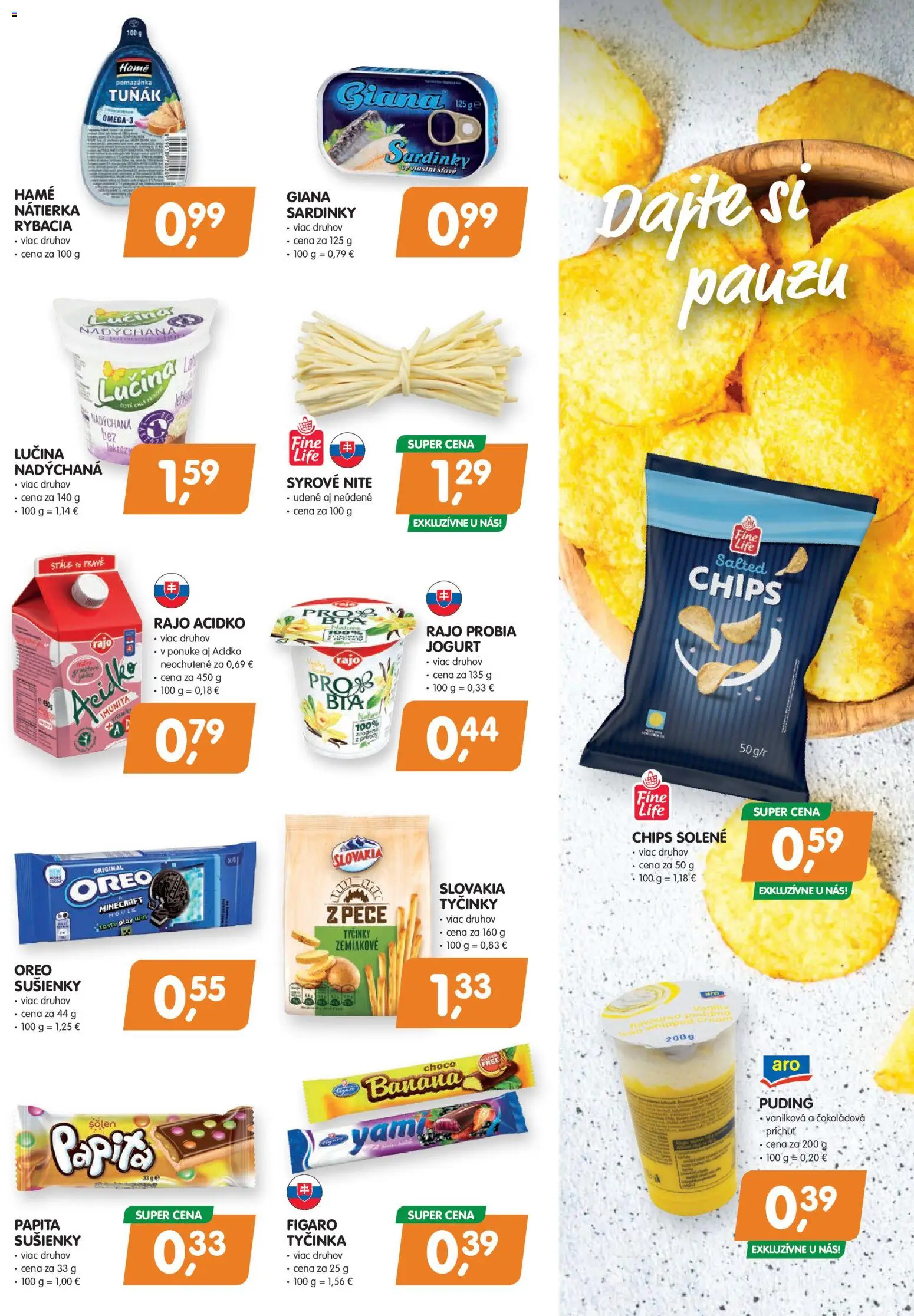 Nové Môj obchod akcie – leták je platný od 02.01.2026 | Strana: 3 | Produkty: Jogurt, Sardinky, Puding, Acidko
