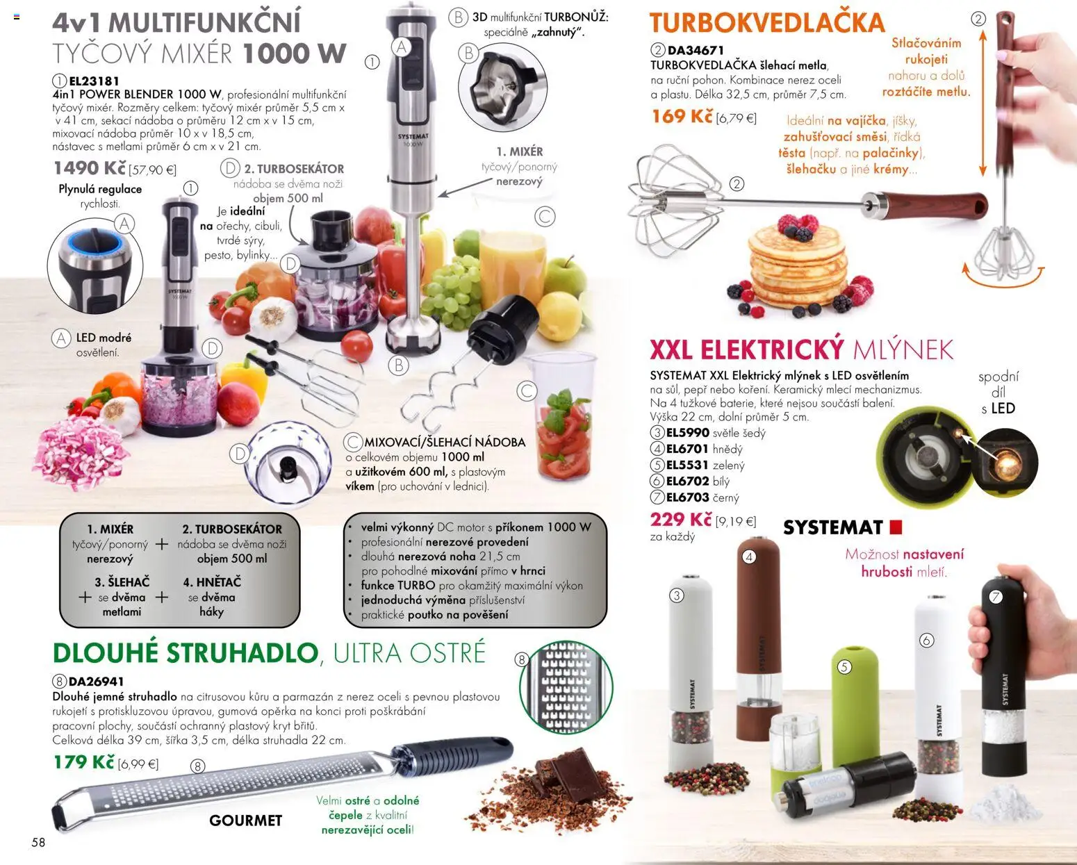 Nové Dedra akcie – leták je platný od 01.01.2026 | Strana: 58 | Produkty: Mixér, Tyčový mixér