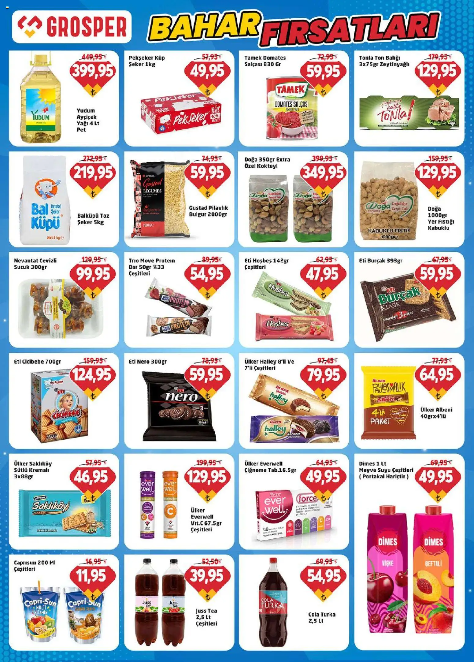 Grosper Katalog - 01.04.2026 tarihinden itibaren geçerlidir | Sayfa: 3 | Ürünler: Domates, Şeker, Meyve, Sucuk