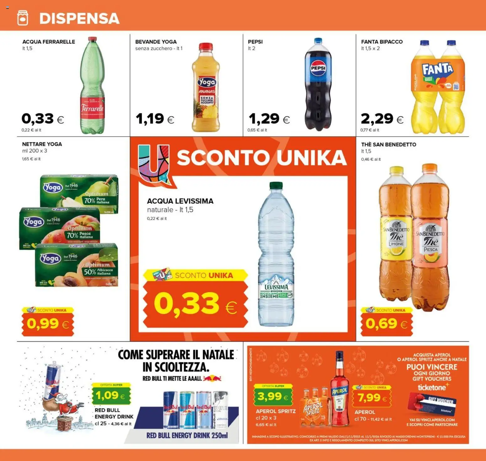 Volantino Oasi del 15.12.2025 | Pagina: 34 | Prodotti: The, Fanta, Aperol, Ferrarelle